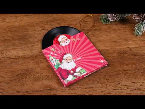 3.4" Set of 2 Vintage Vinyl Record Ornaments Video