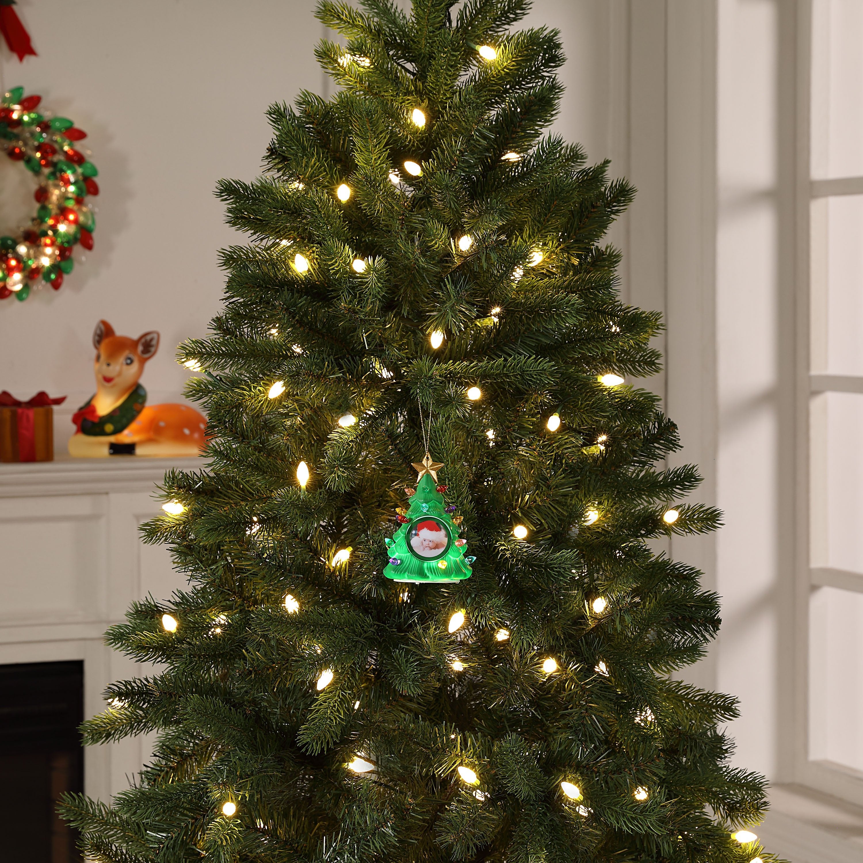 Recordable Nostalgic Tree Photo Frame Ornament - Green - Mr. Christmas