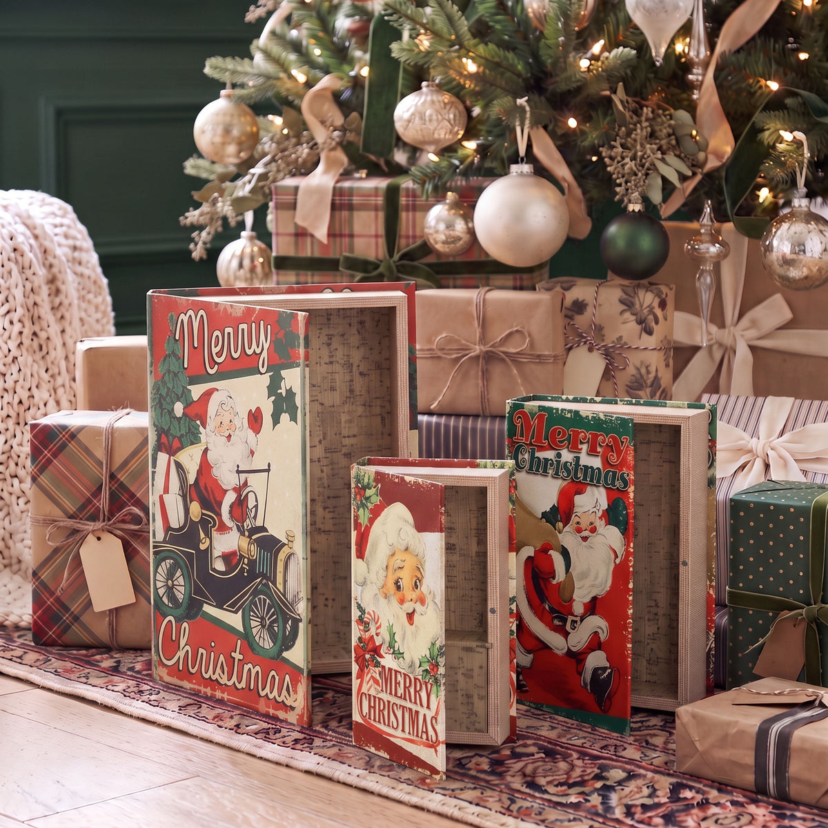 Set of 3 Nesting Books - Santa - Mr. Christmas