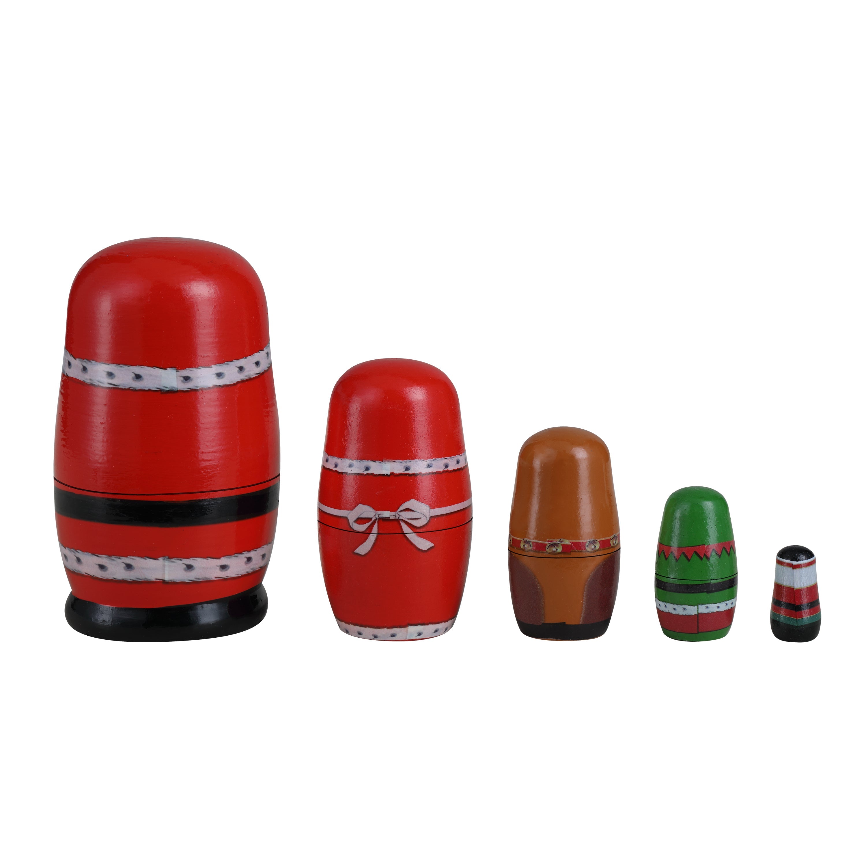 Set of 5 Nesting Wood Figures - Santa and North Pole Pals - Mr. Christmas