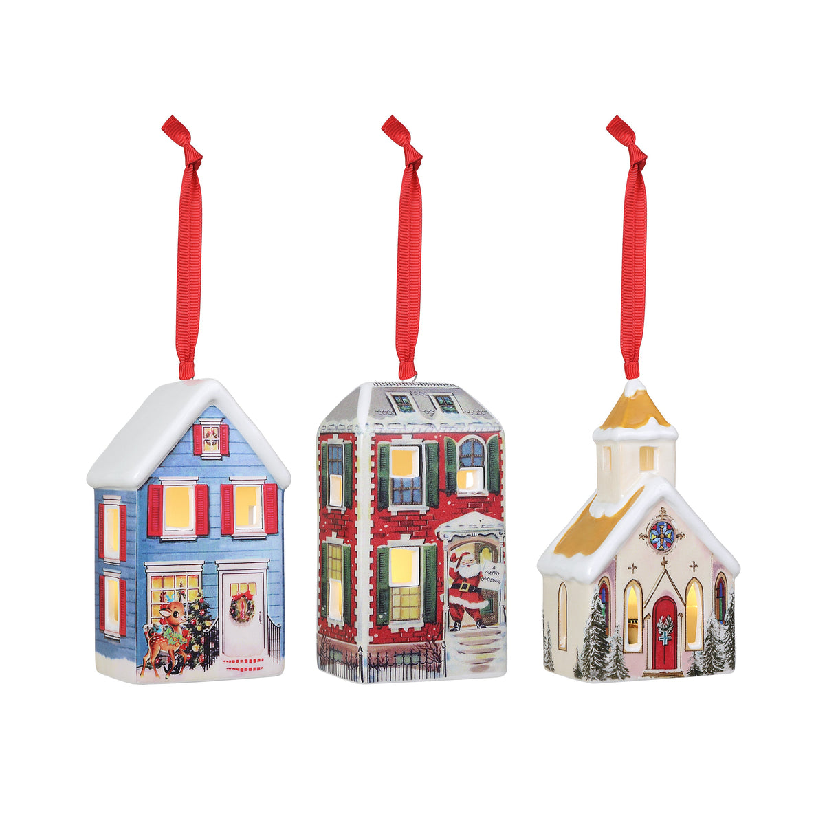 Vintage Village Ornaments Assortment - Set of 3 - Mr. Christmas