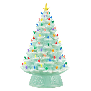 18" Nostalgic Ceramic Tree - Seafoam - Mr. Christmas