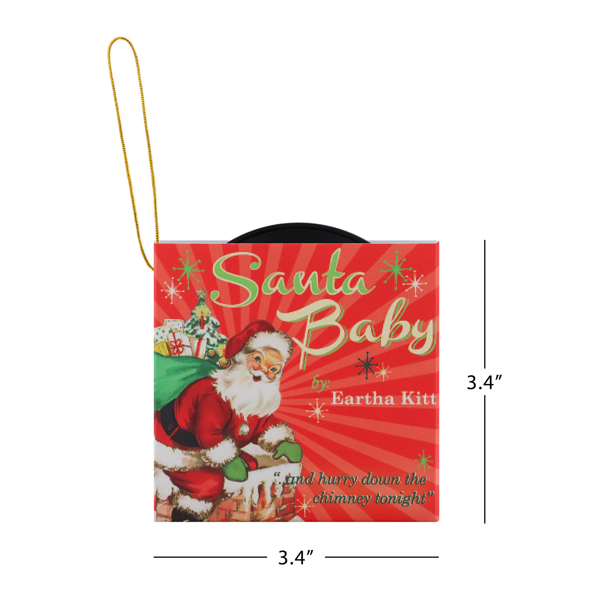 3.4" Set of 2 Vintage Vinyl Record Ornaments - Mr. Christmas