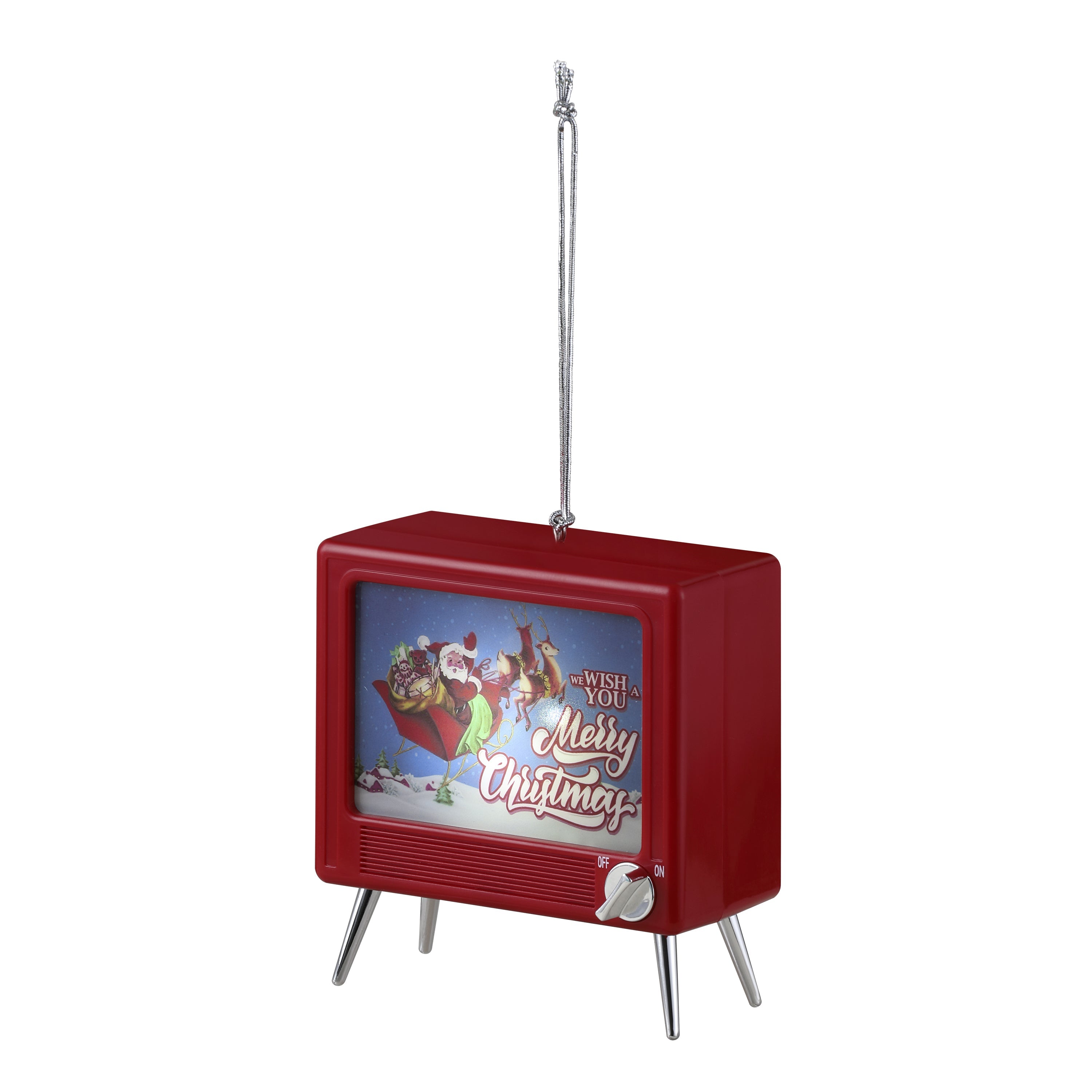 3.75" Musical LED TV Ornament - Red - Mr. Christmas