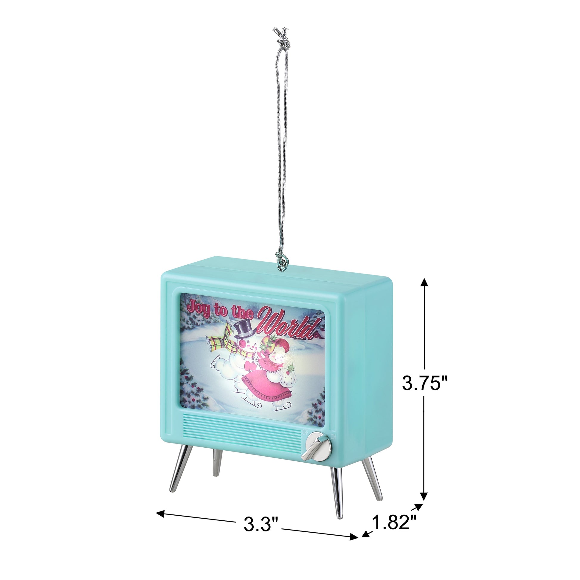 3.75" Musical LED TV Ornament - Teal - Mr. Christmas