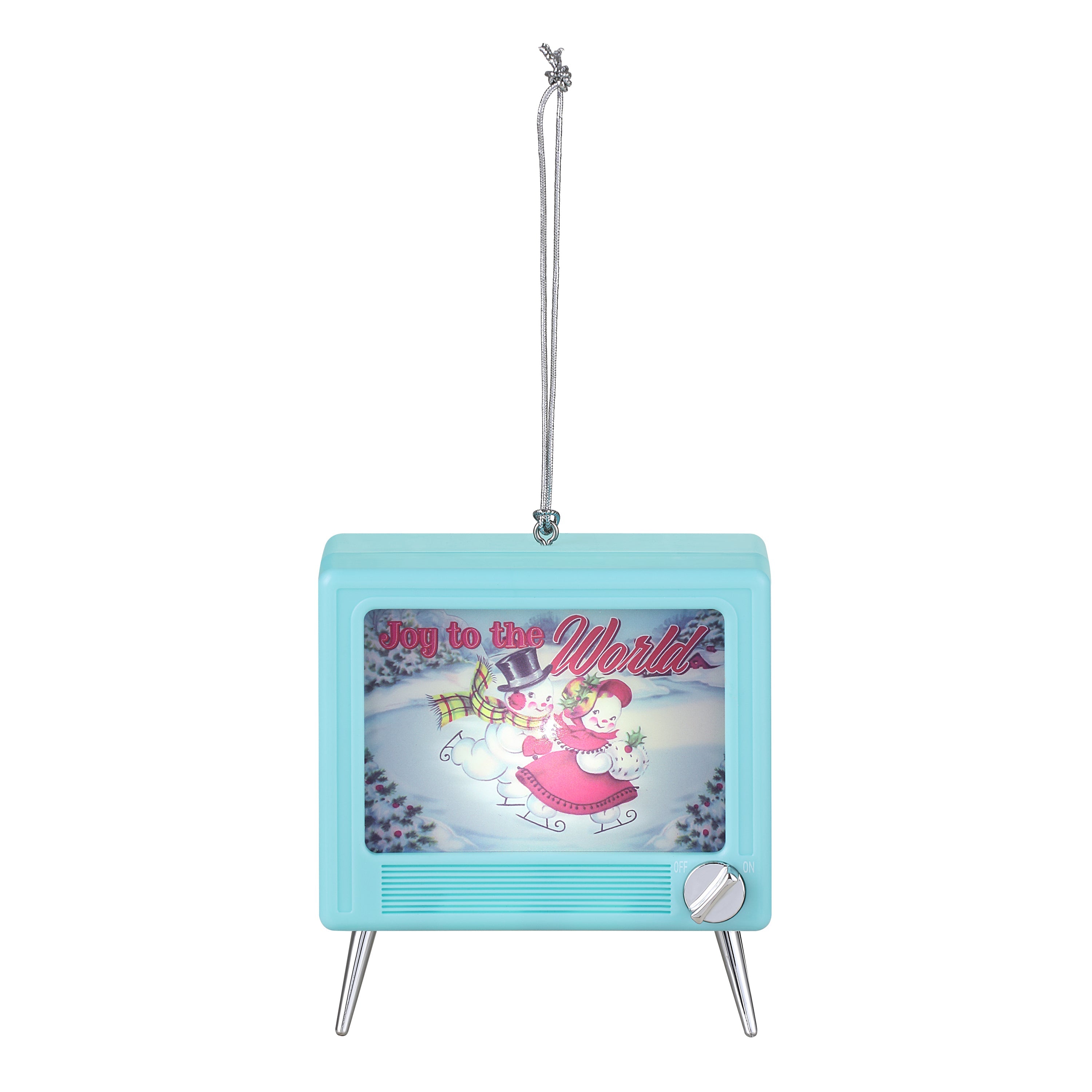 3.75" Musical LED TV Ornament - Teal - Mr. Christmas