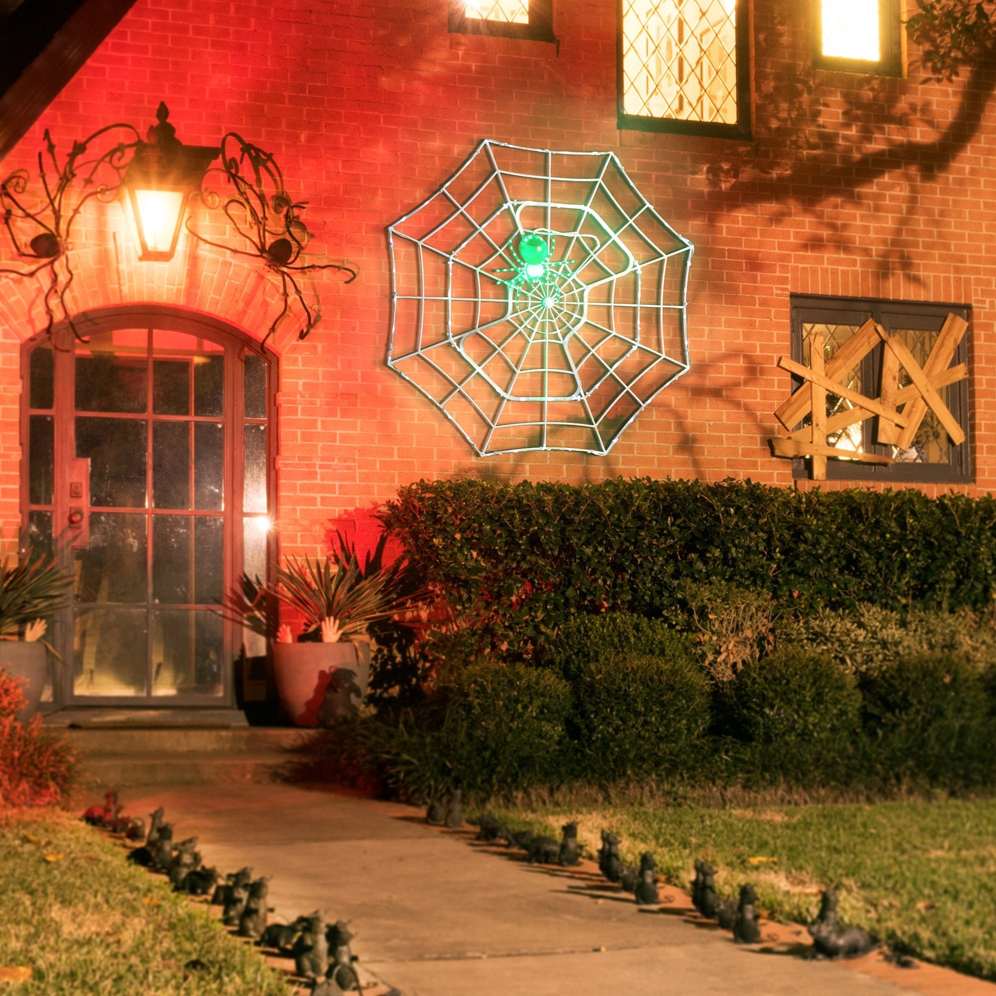 4' Outdoor Animated Spider Web - Mr. Christmas