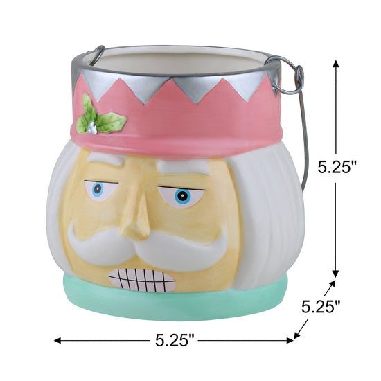 5" Nostalgic Ceramic Container - Pastel Nutcracker - Mr. Christmas