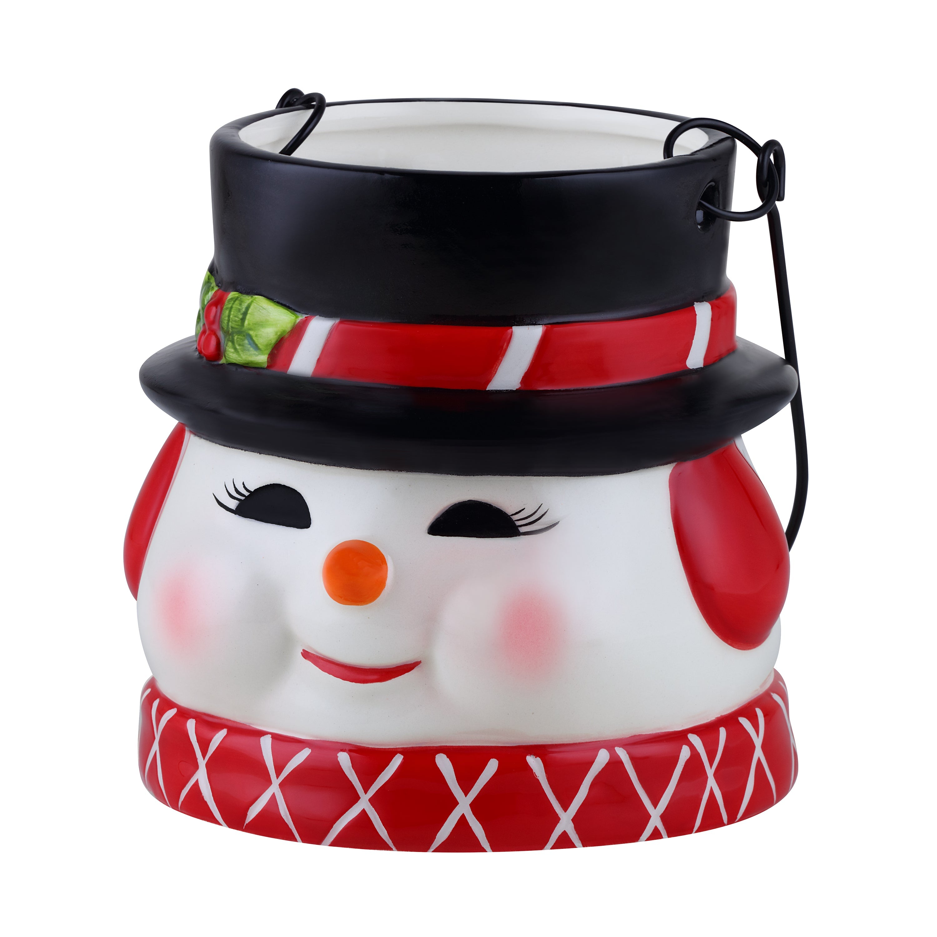 12oz Set of 3 Ceramic Stacking Mugs - Snowman