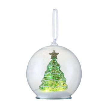5.5" Mercury Glass Tree Globe Ornament - Green - Mr. Christmas