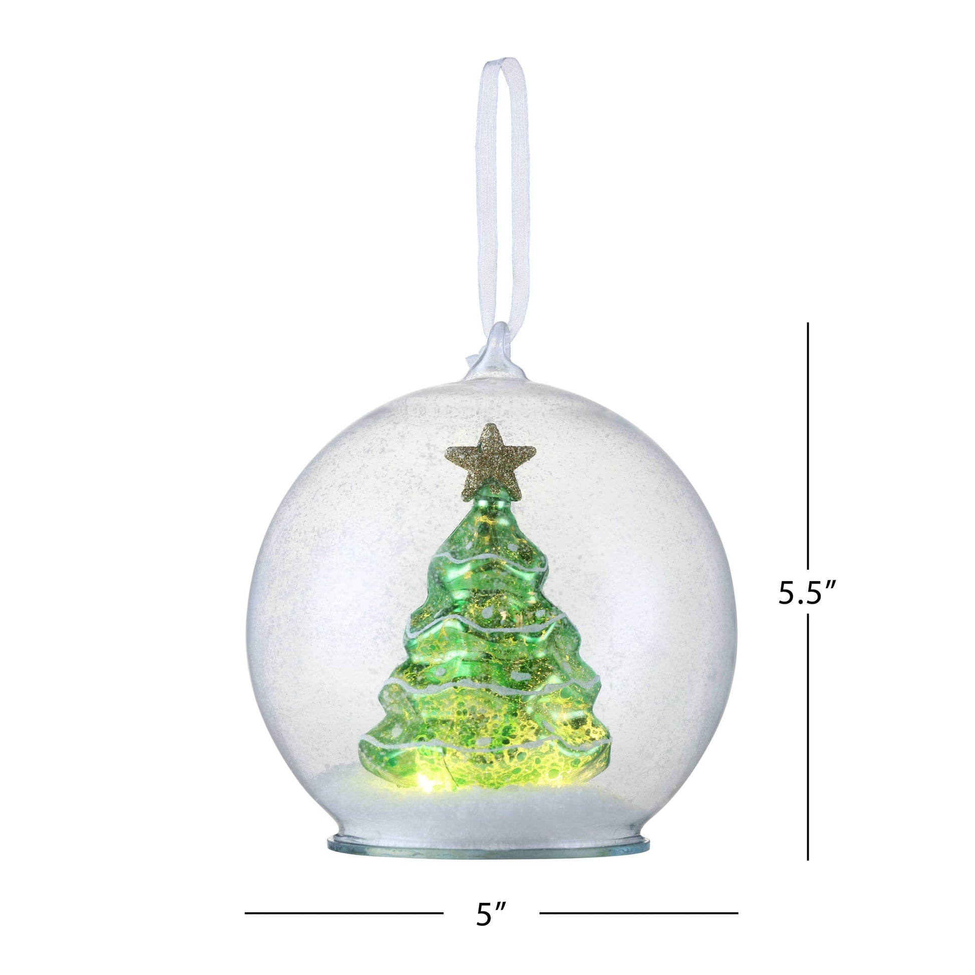 5.5" Mercury Glass Tree Globe Ornament - Green - Mr. Christmas