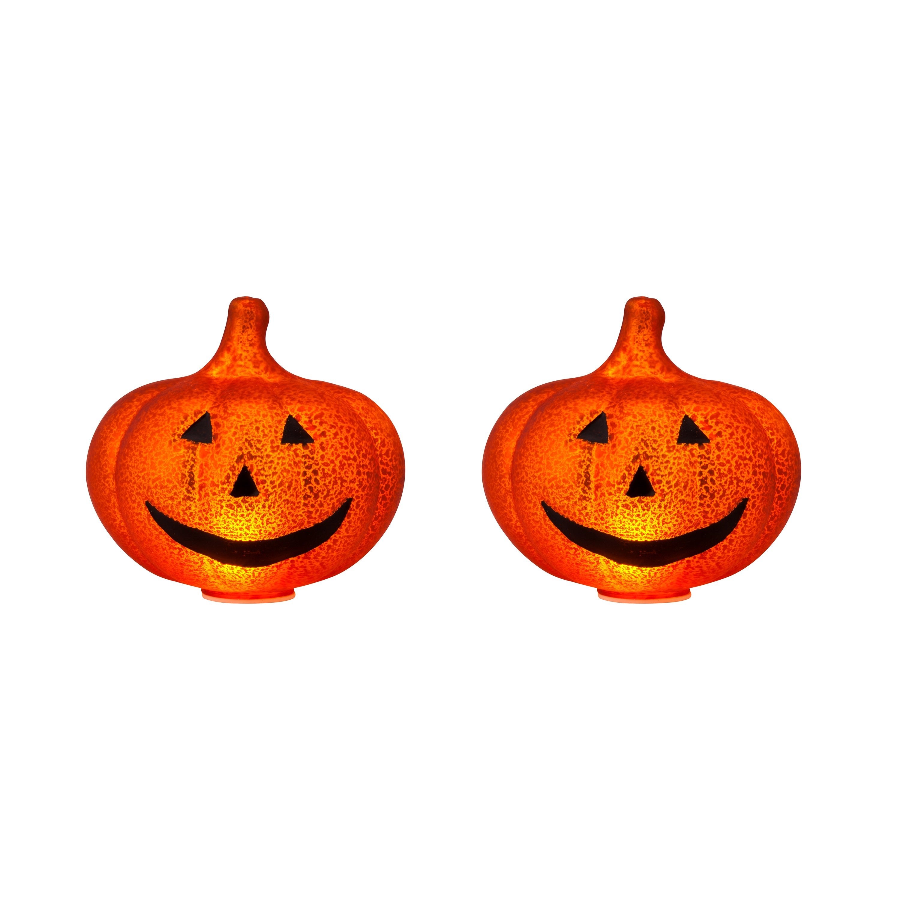 5.75" Mercury Glass Jack-O-Lantern - Set of 2 - Mr. Christmas