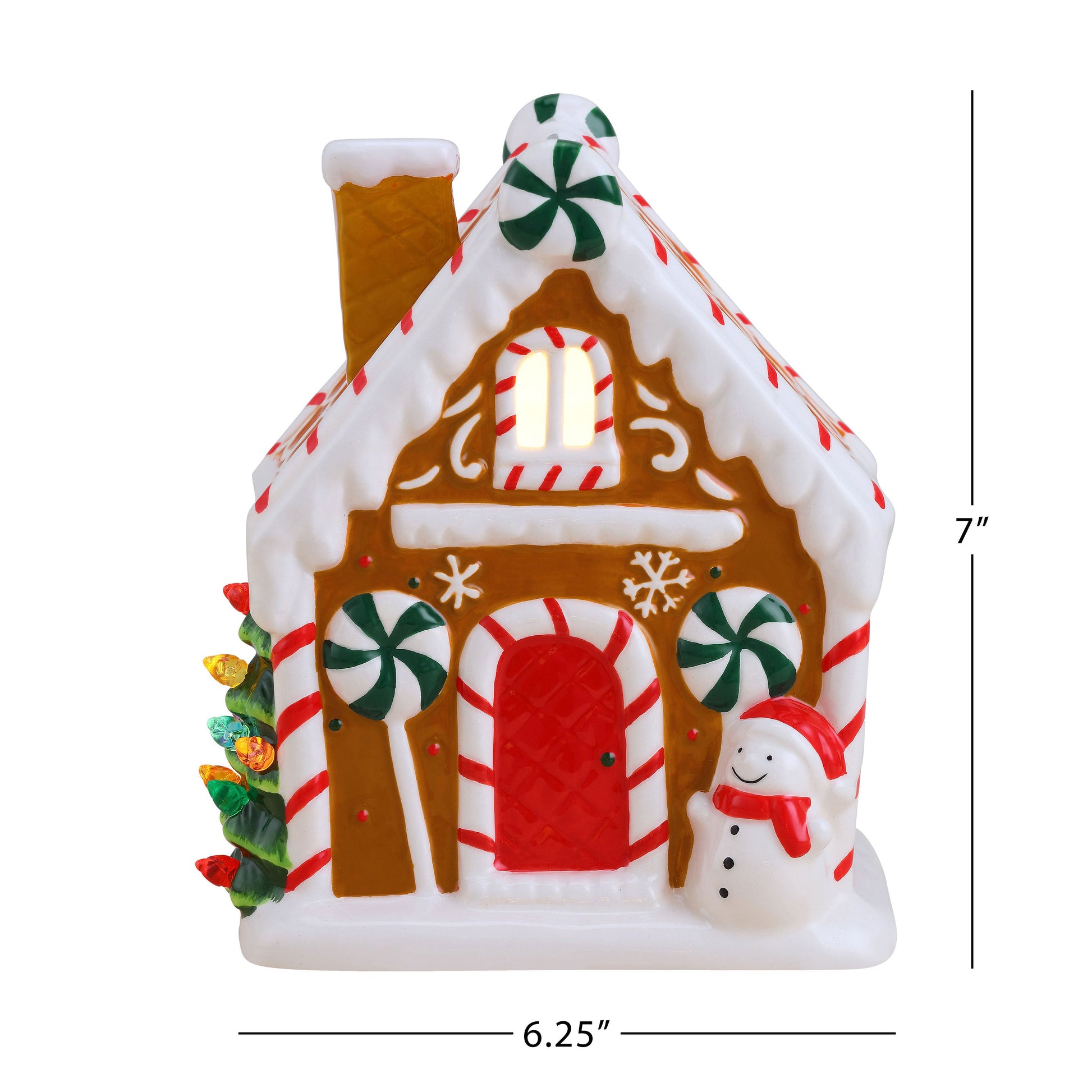 7" Nostalgic Ceramic Lit Gingerbread House - Brown - Mr. Christmas
