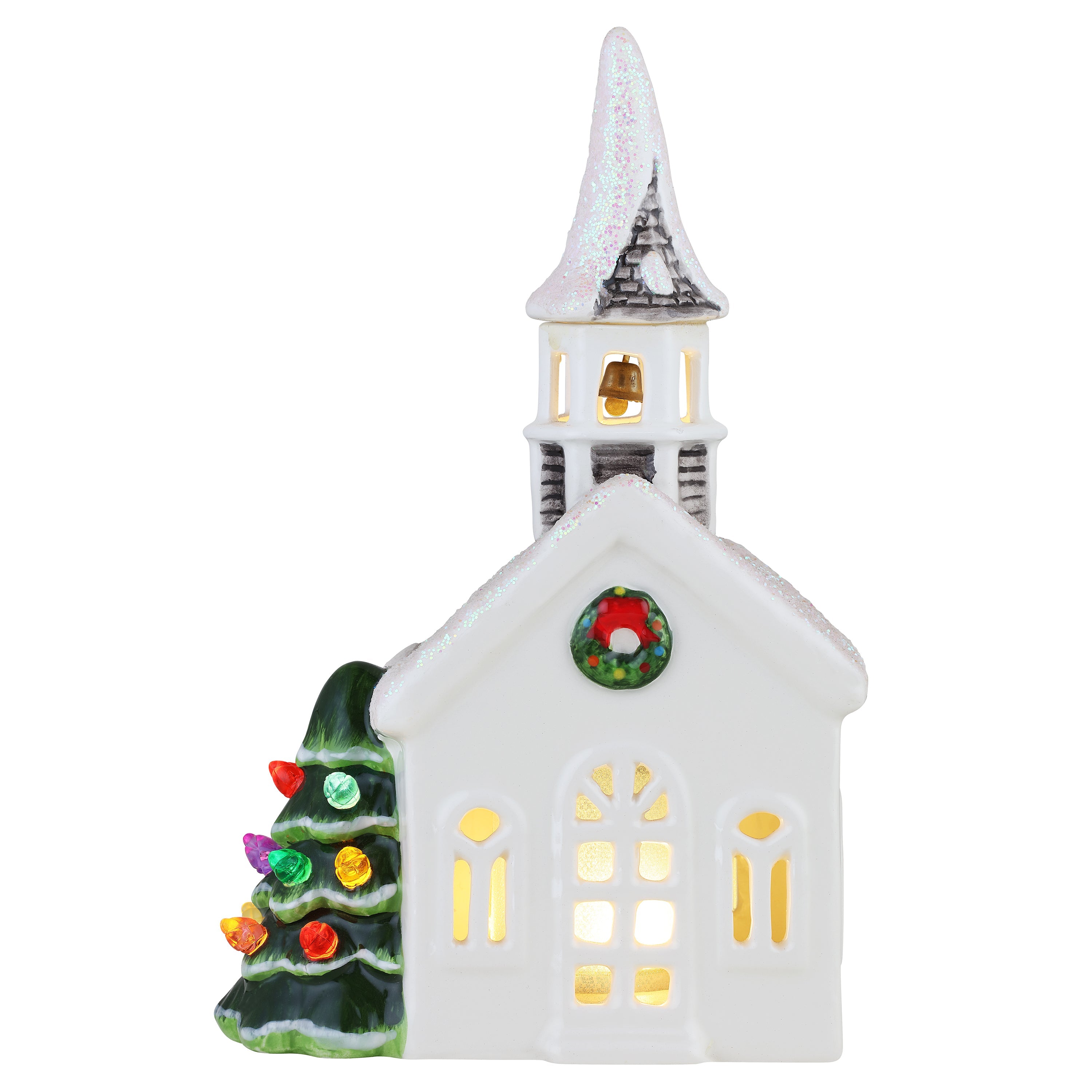 8" Nostalgic Ceramic Village Church - Mr. Christmas