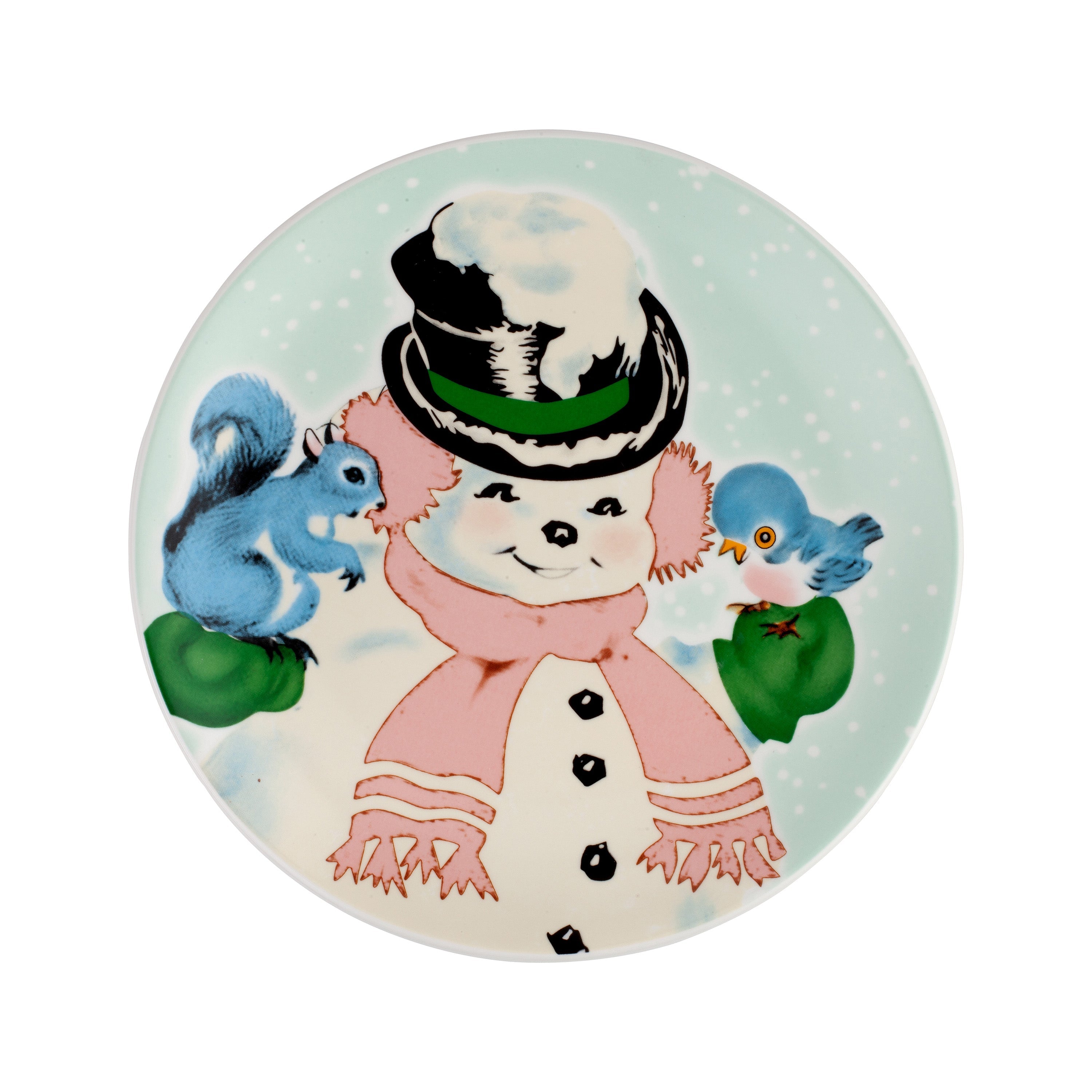 8" Set of 4 Ceramic Pastel Plates - Mr. Christmas