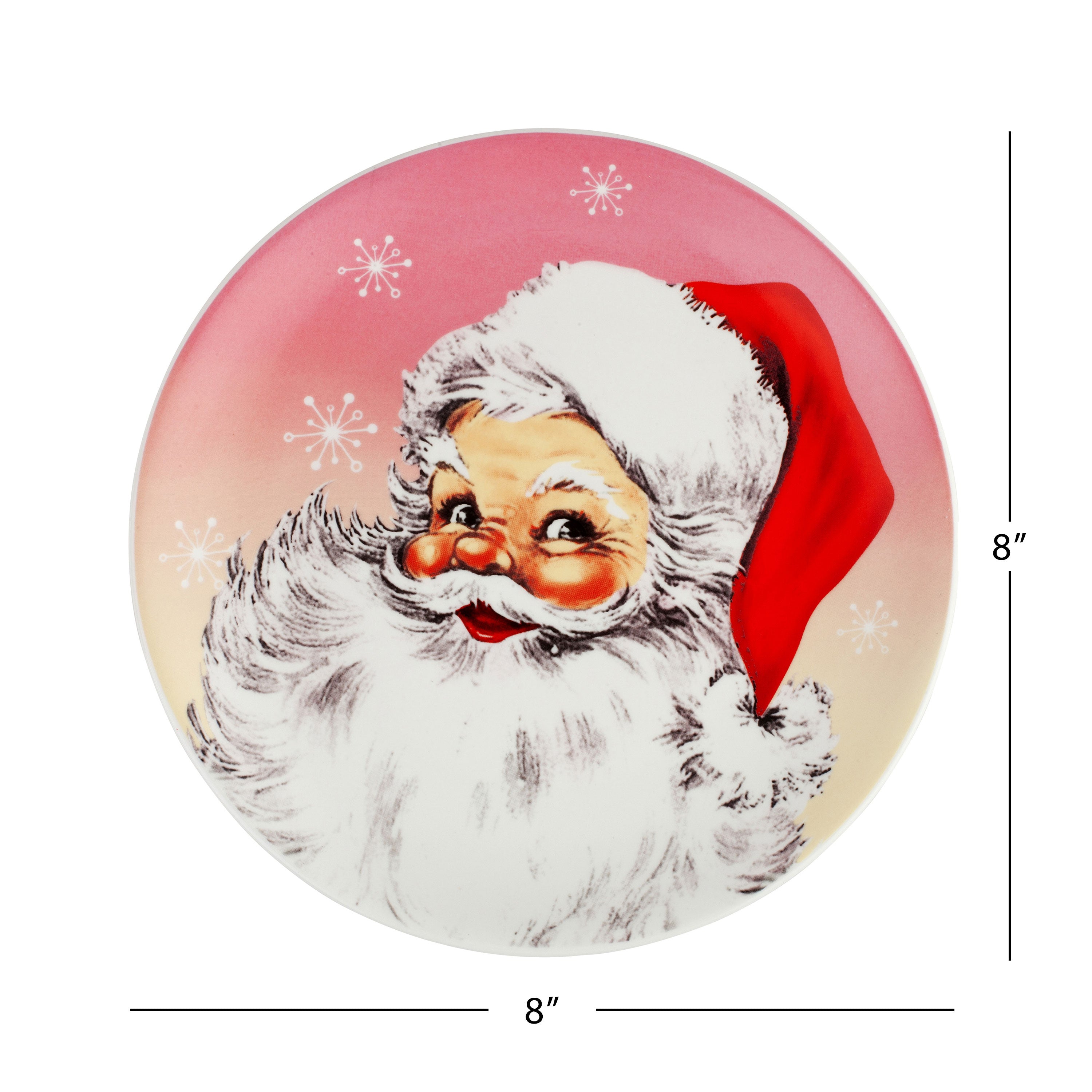 8" Set of 4 Ceramic Pastel Plates - Mr. Christmas