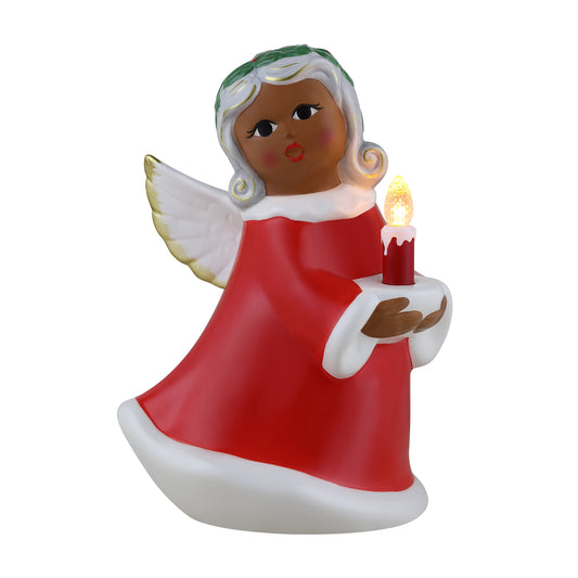9" Nostalgic Ceramic Lit Black Angel - Mr. Christmas