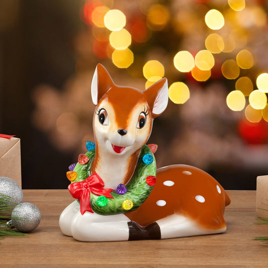 9" Nostalgic Ceramic Lit Reindeer - Mr. Christmas