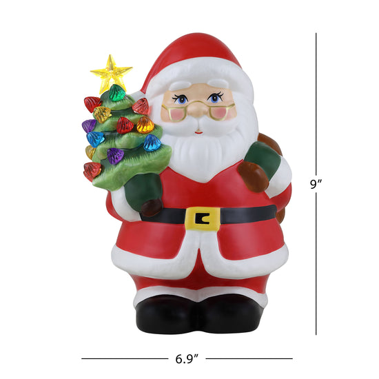 9" Nostalgic Ceramic Lit Santa - Mr. Christmas