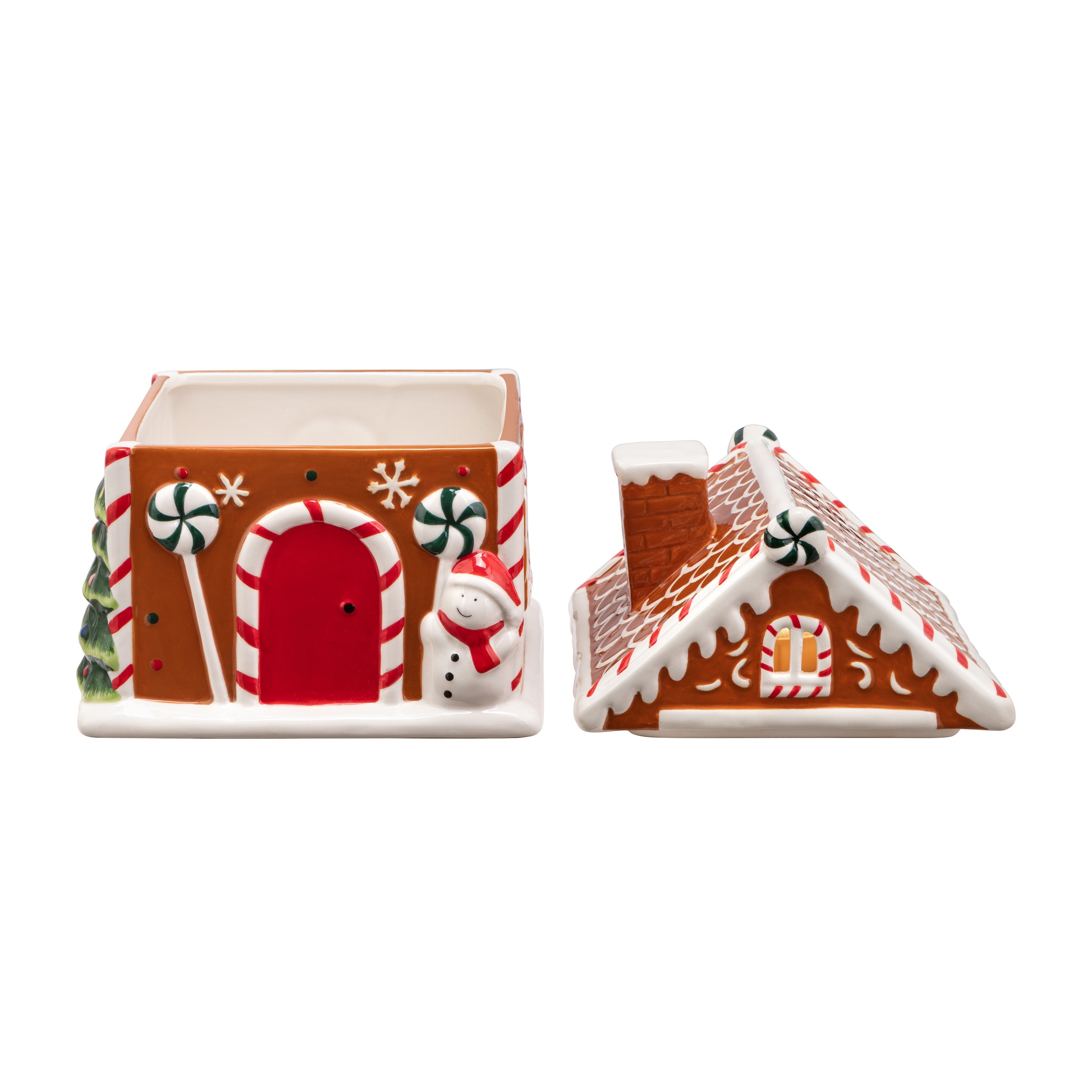 9.5" Ceramic Lit Gingerbread House Cookie Jar - Mr. Christmas