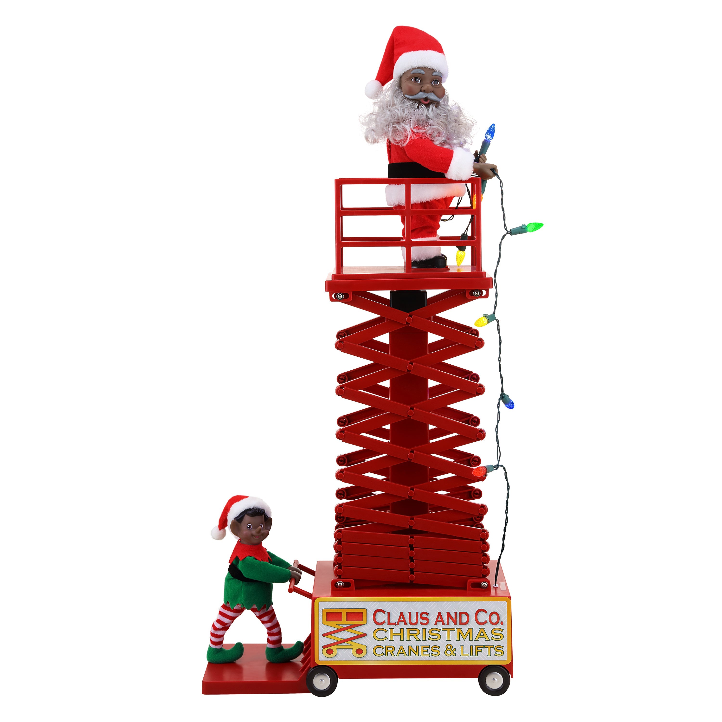 Mr. Christmas 50" Animated & Musical Santa's Lift - Black Santa main image showing lift collapsed