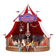 Mr. Christmas Animated & Musical Worlds Fair Big Top Circus - Mr. Christmas main image with colorful LED lights and rotating circus figures