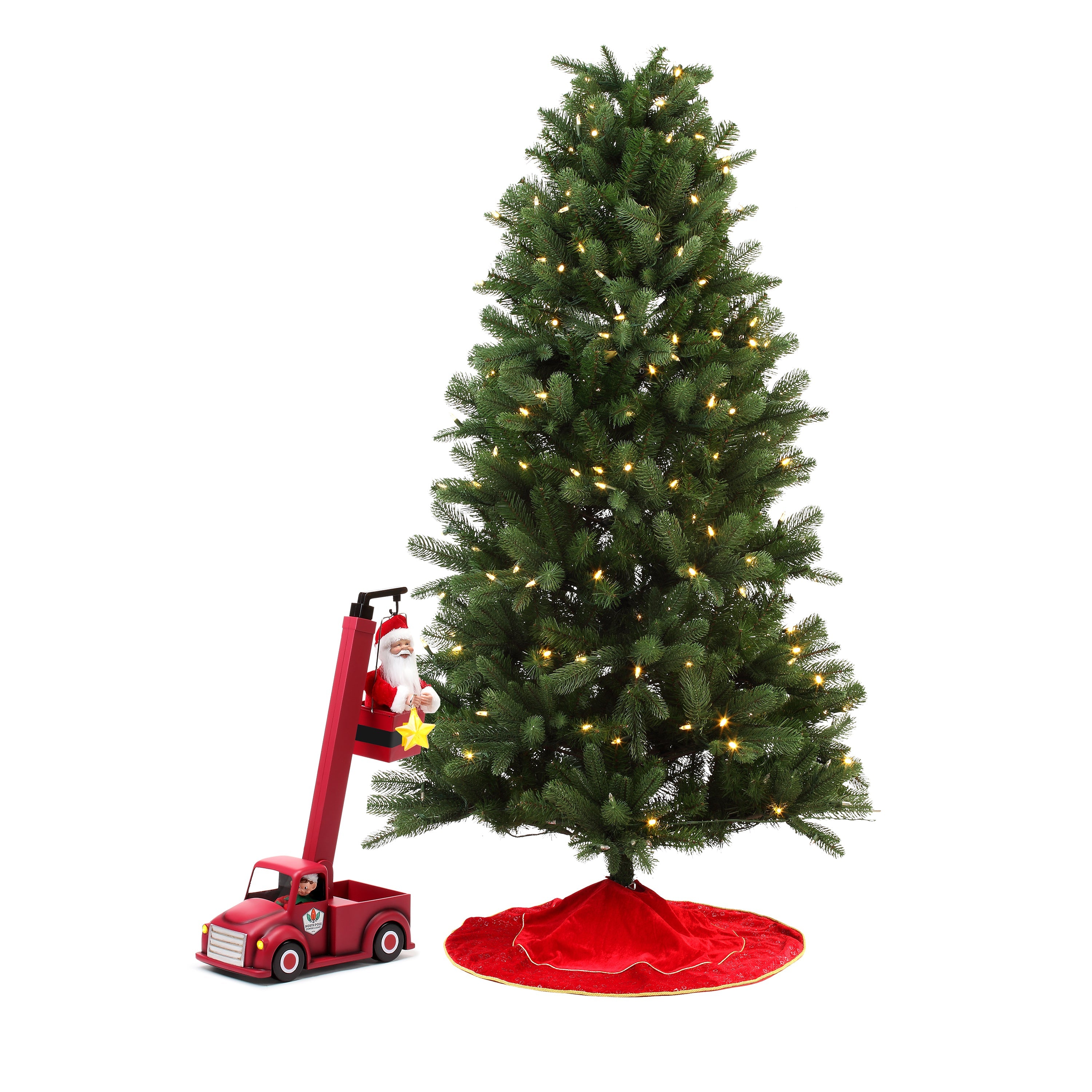 43" Animated North Pole Lighting Crew - White Santa