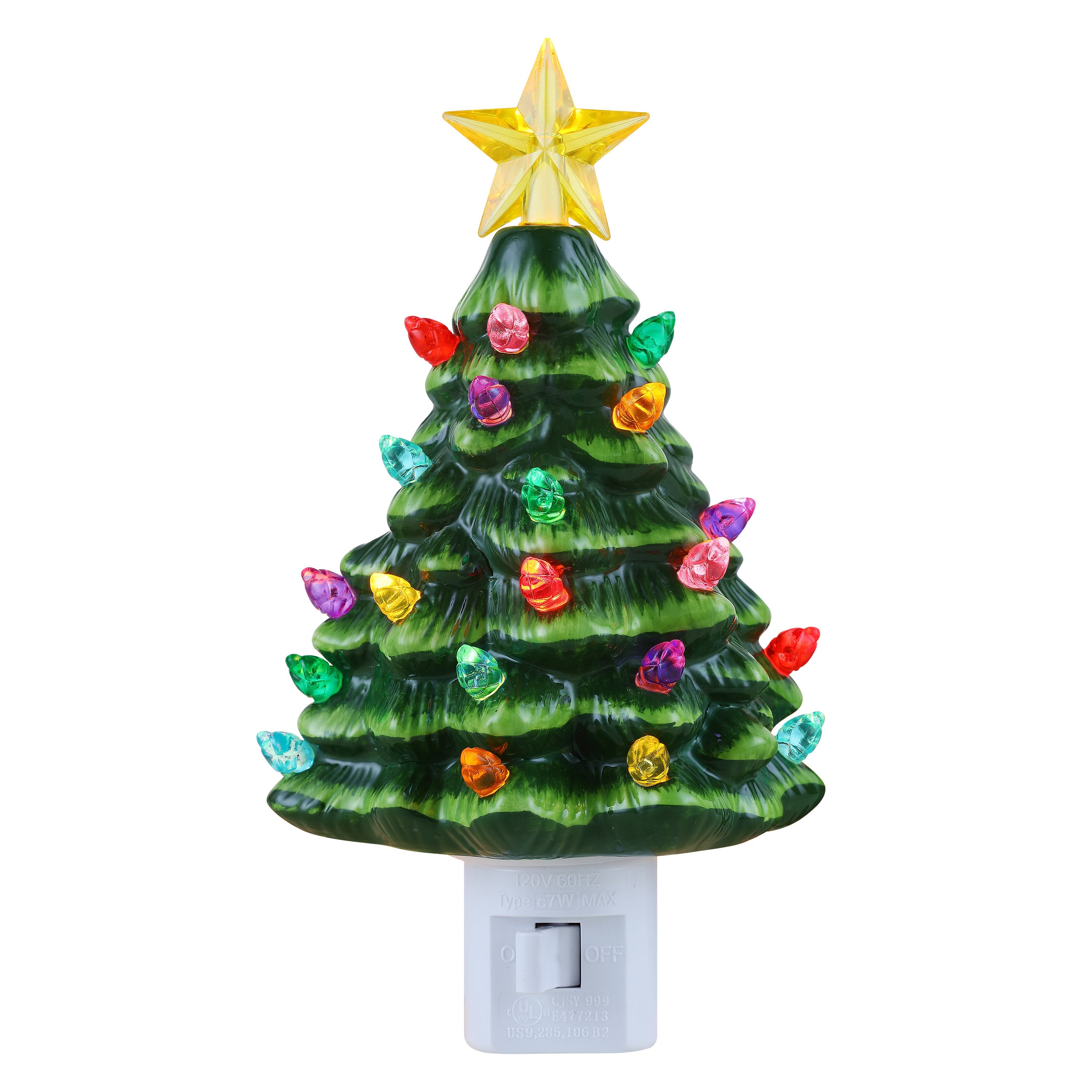 Nostalgic Ceramic Tree Nightlight - Green - Mr. Christmas