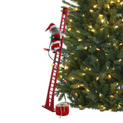 43" Animated Super Climbing Sculpted Black Santa