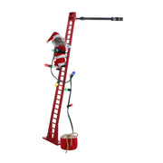 43" Animated Super Climbing Sculpted Black Santa
