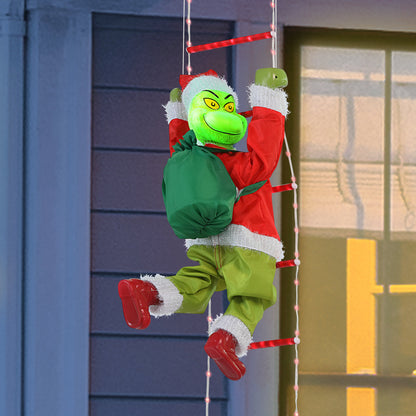 10 ft. Outdoor Animated Rope Ladder Climbing Grinch - Mr. Christmas