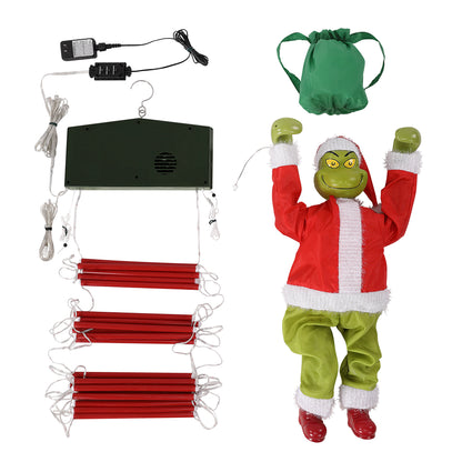 10 ft. Outdoor Animated Rope Ladder Climbing Grinch - Mr. Christmas