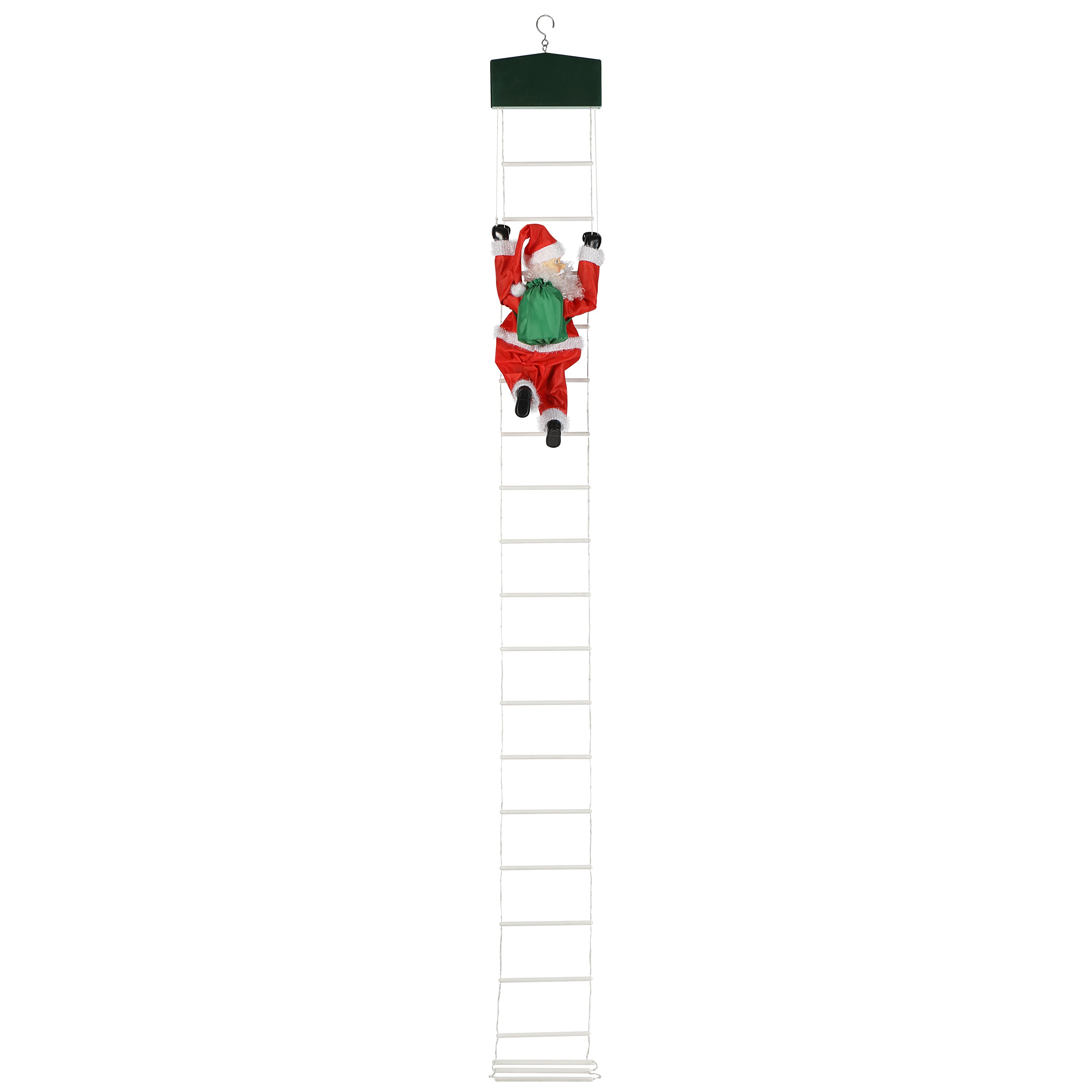10 ft. Animated Climbing Santa Rope Ladder | Mr. Christmas