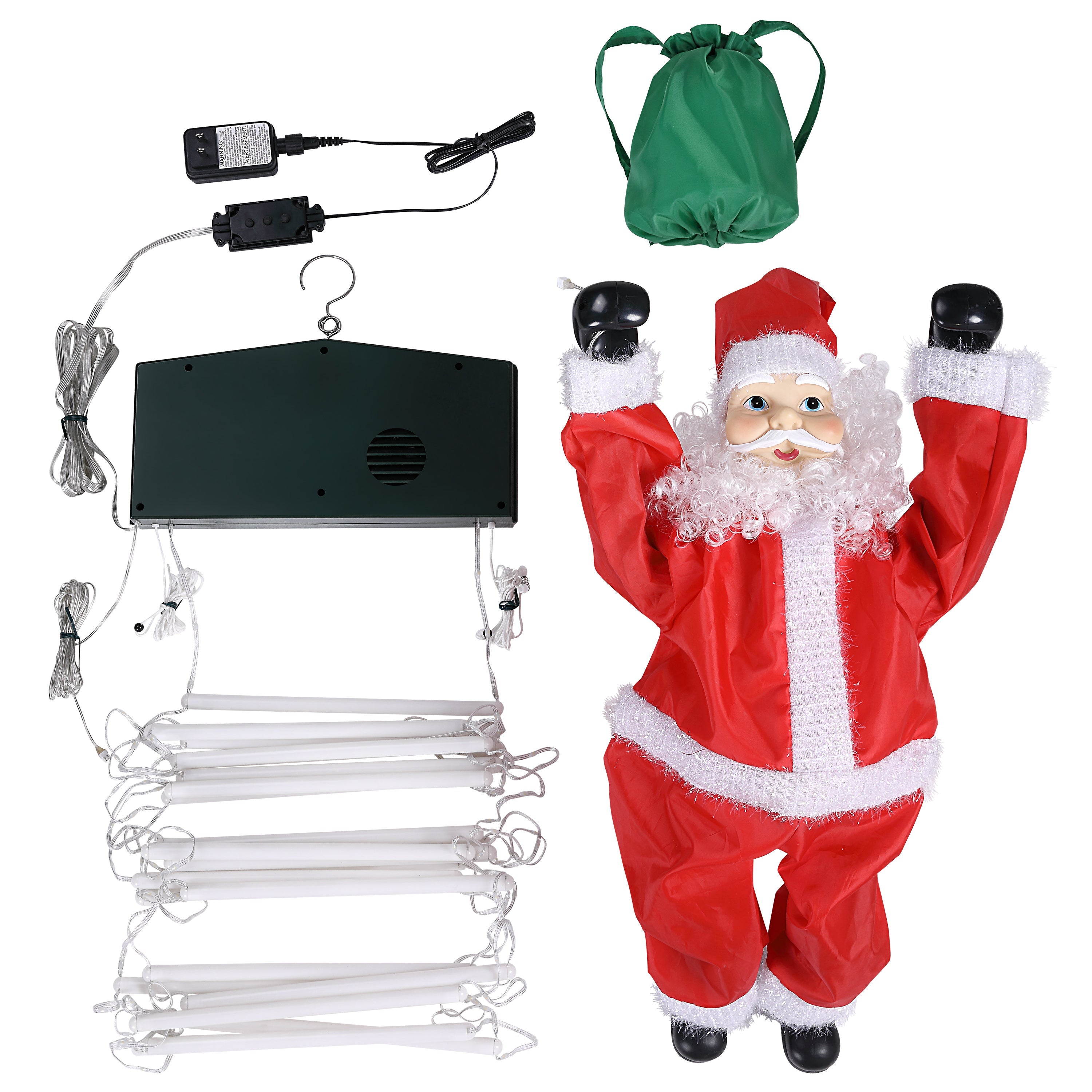 10 ft. Outdoor Animated Rope Ladder Climbing Santa - Mr. Christmas
