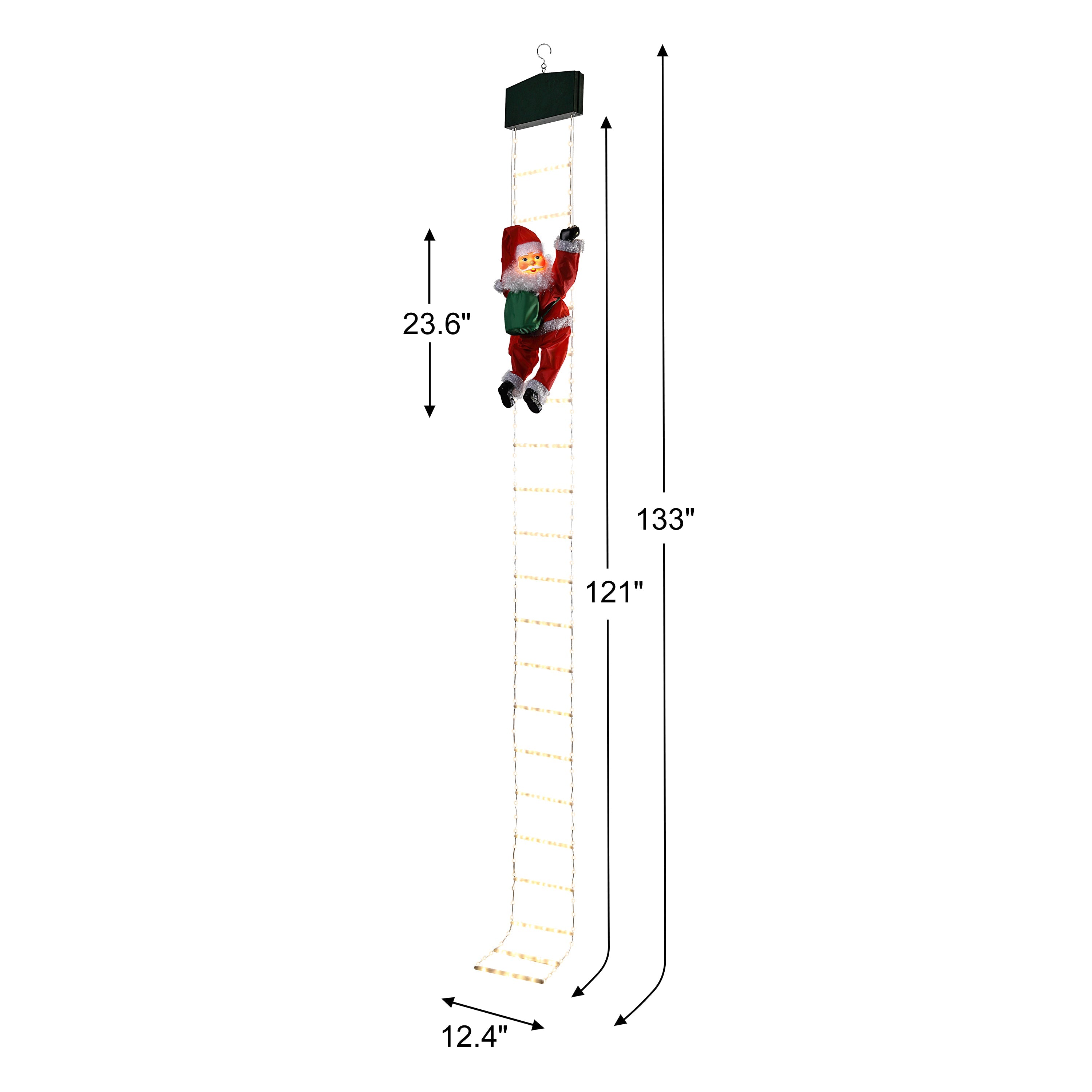 10 ft. Animated Climbing Santa Rope Ladder | Mr. Christmas