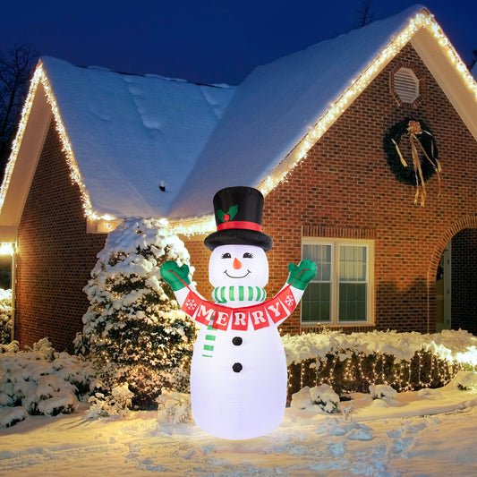 10 ft. Outdoor Lit Inflatable - Merry Snowman - Mr. Christmas