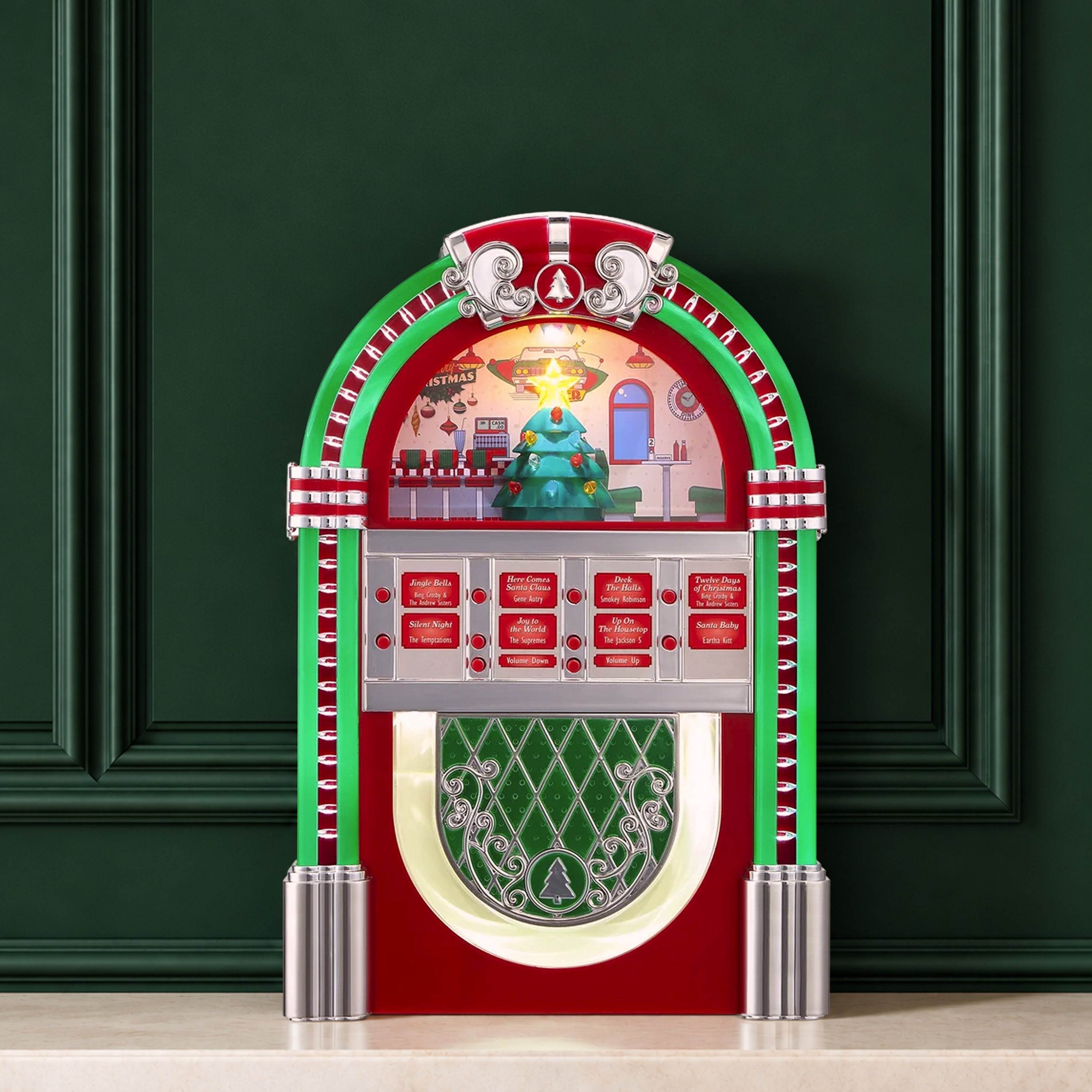 10 in. Retro Rock-O-Rama Jukebox - Red – Mr. Christmas