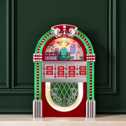 10 in. Retro Rock-O-Rama Jukebox - Red - Mr. Christmas