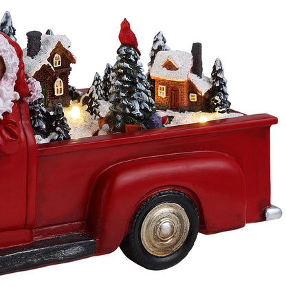 11 in. Animated Nostalgic Red Truck - Black Santa - Mr. Christmas