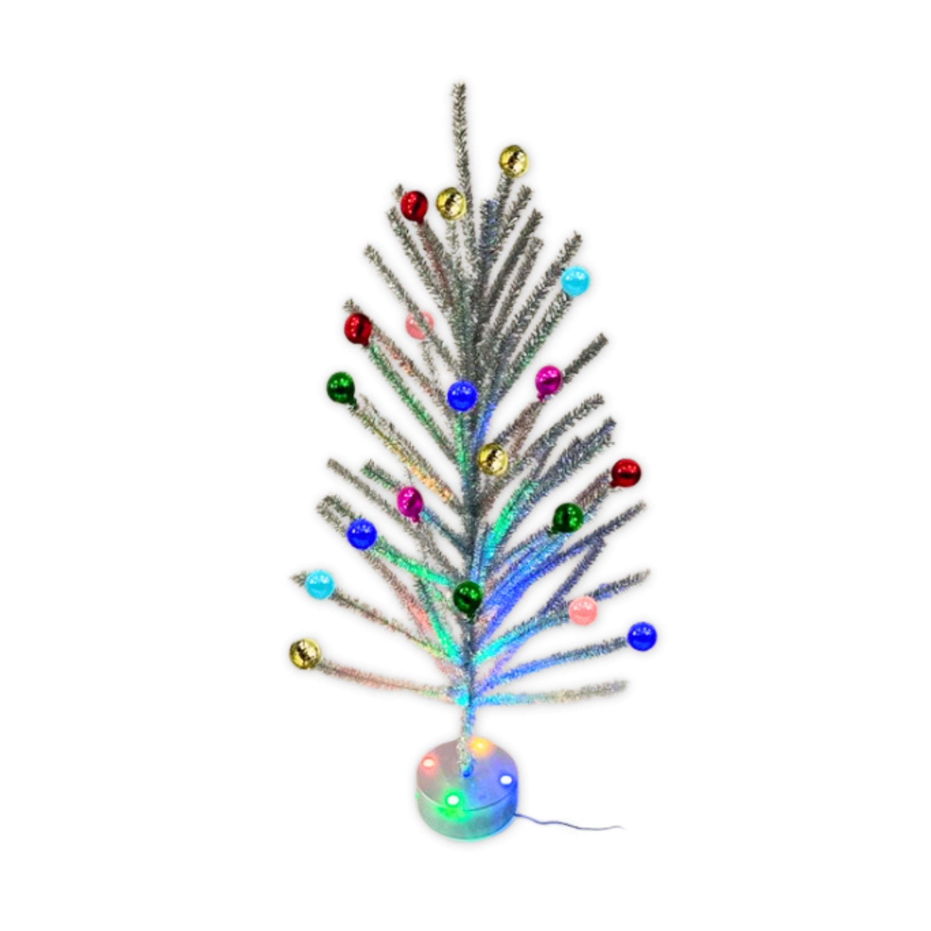 4 ft. Rotating Tinsel Tree with Color Wheel Base