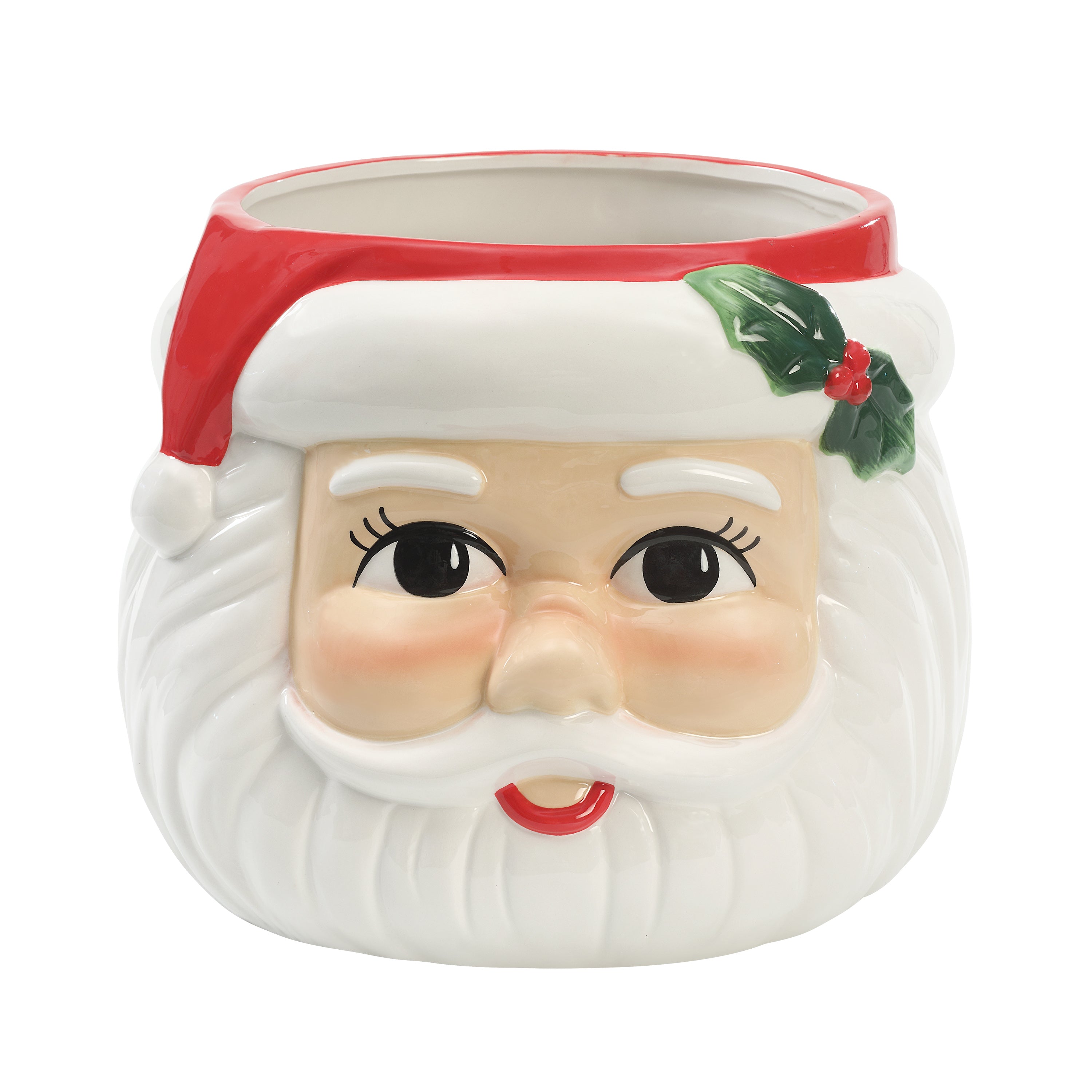 12 in. Ceramic Santa Candy Bowl