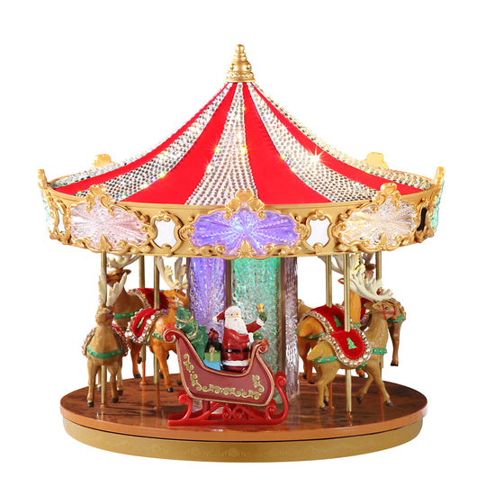 12 in. Animated Crystal Very Merry Carousel - Mr. Christmas