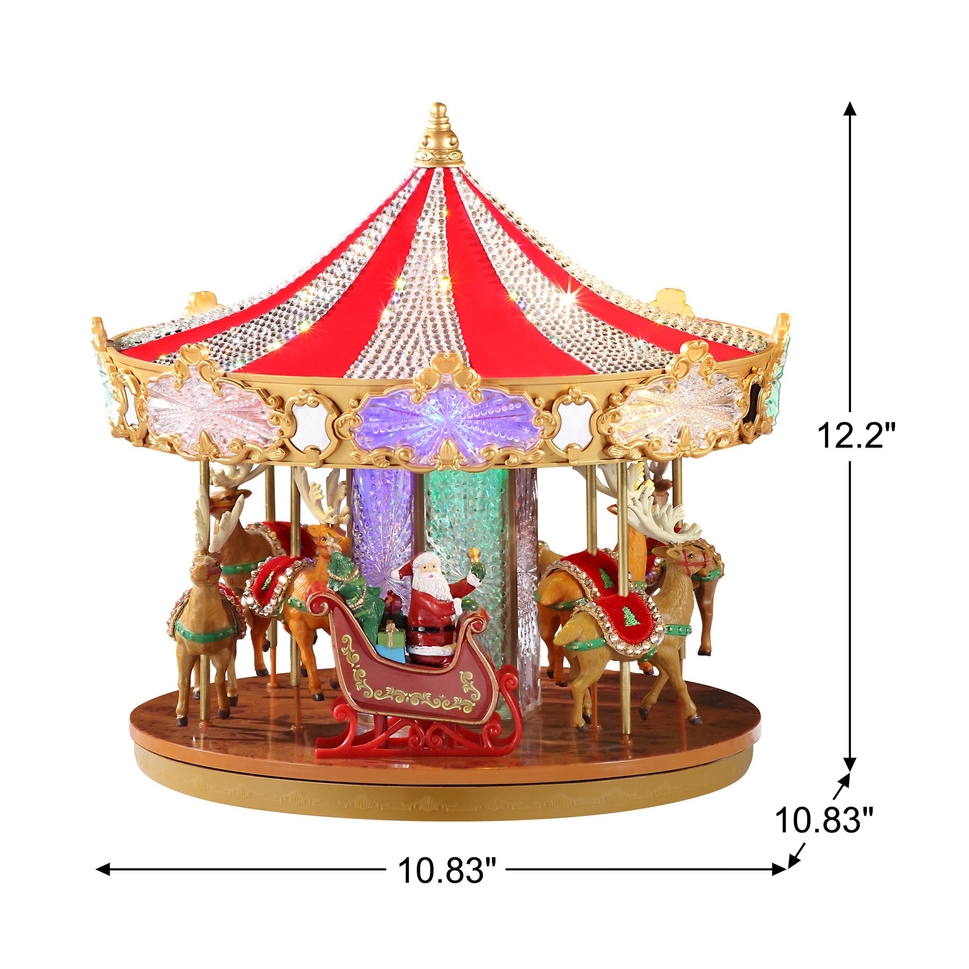 12 in. Animated Crystal Very Merry Carousel - Mr. Christmas