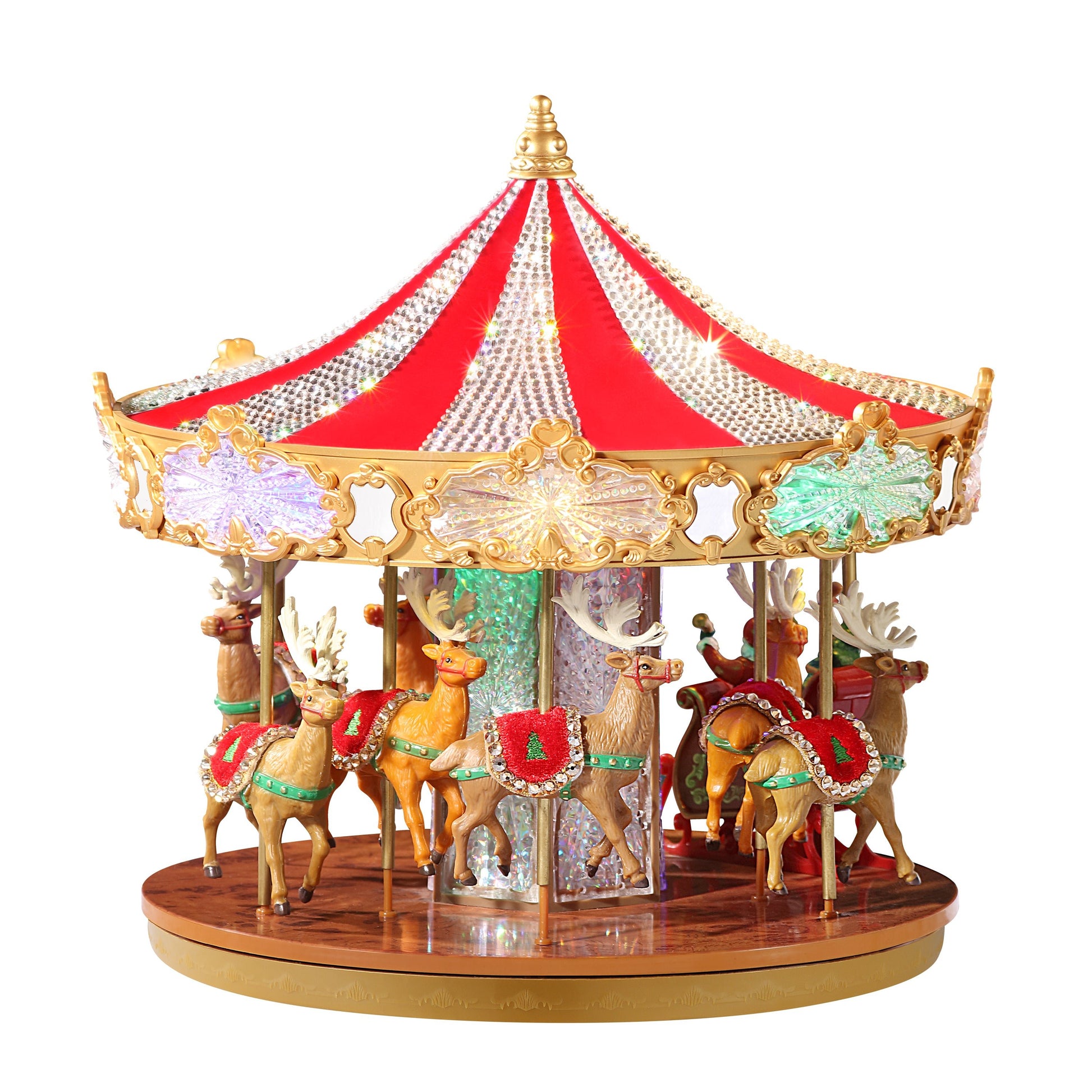 12 in. Animated Crystal Very Merry Carousel - Mr. Christmas