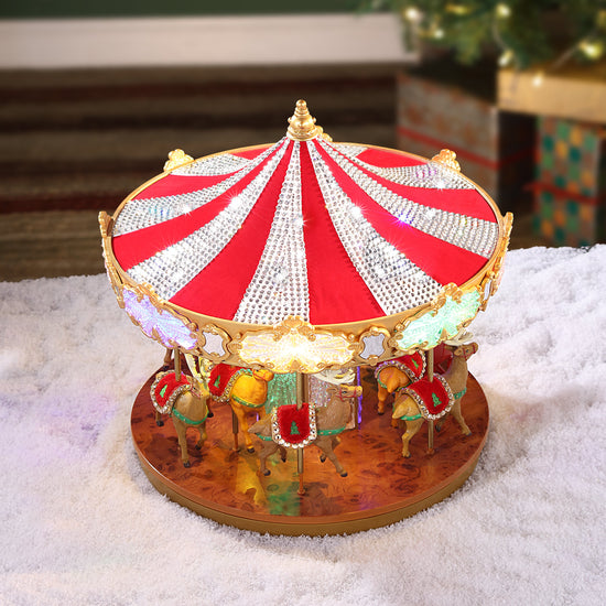 12 in. Animated Crystal Very Merry Carousel - Mr. Christmas