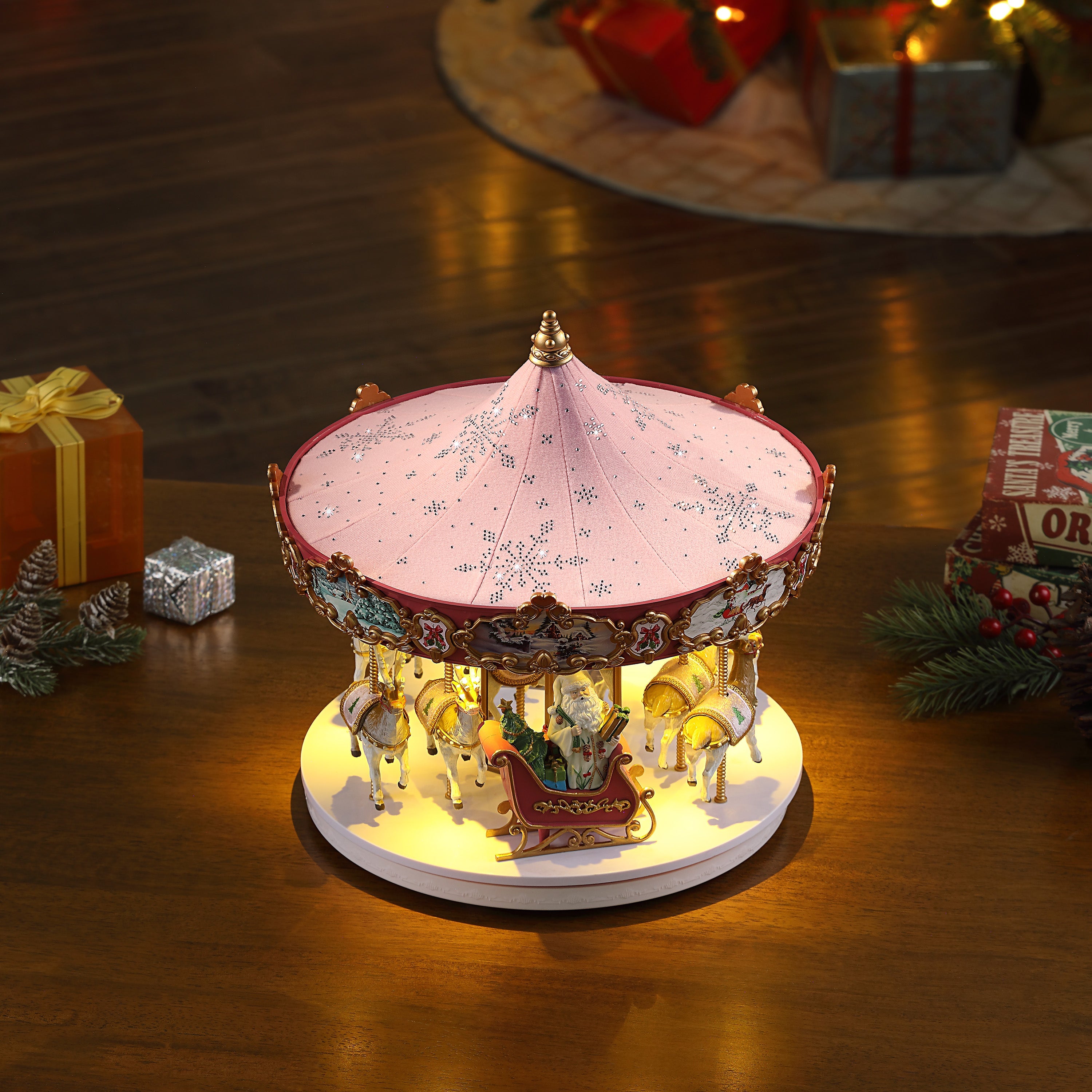 12 in. Animated Swarovski Snowflake Carousel - Mr. Christmas