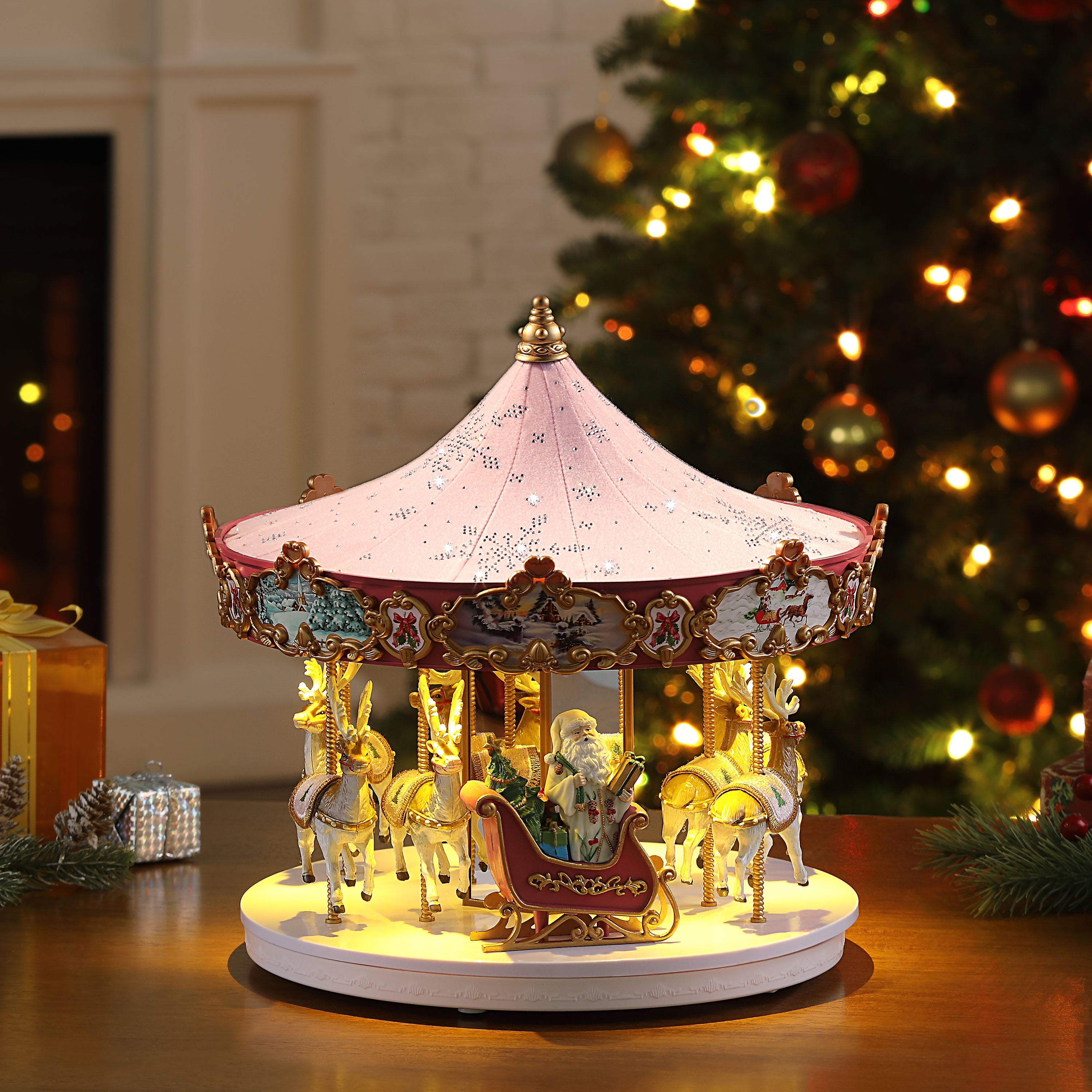 12 in. Animated Swarovski Snowflake Carousel - Mr. Christmas