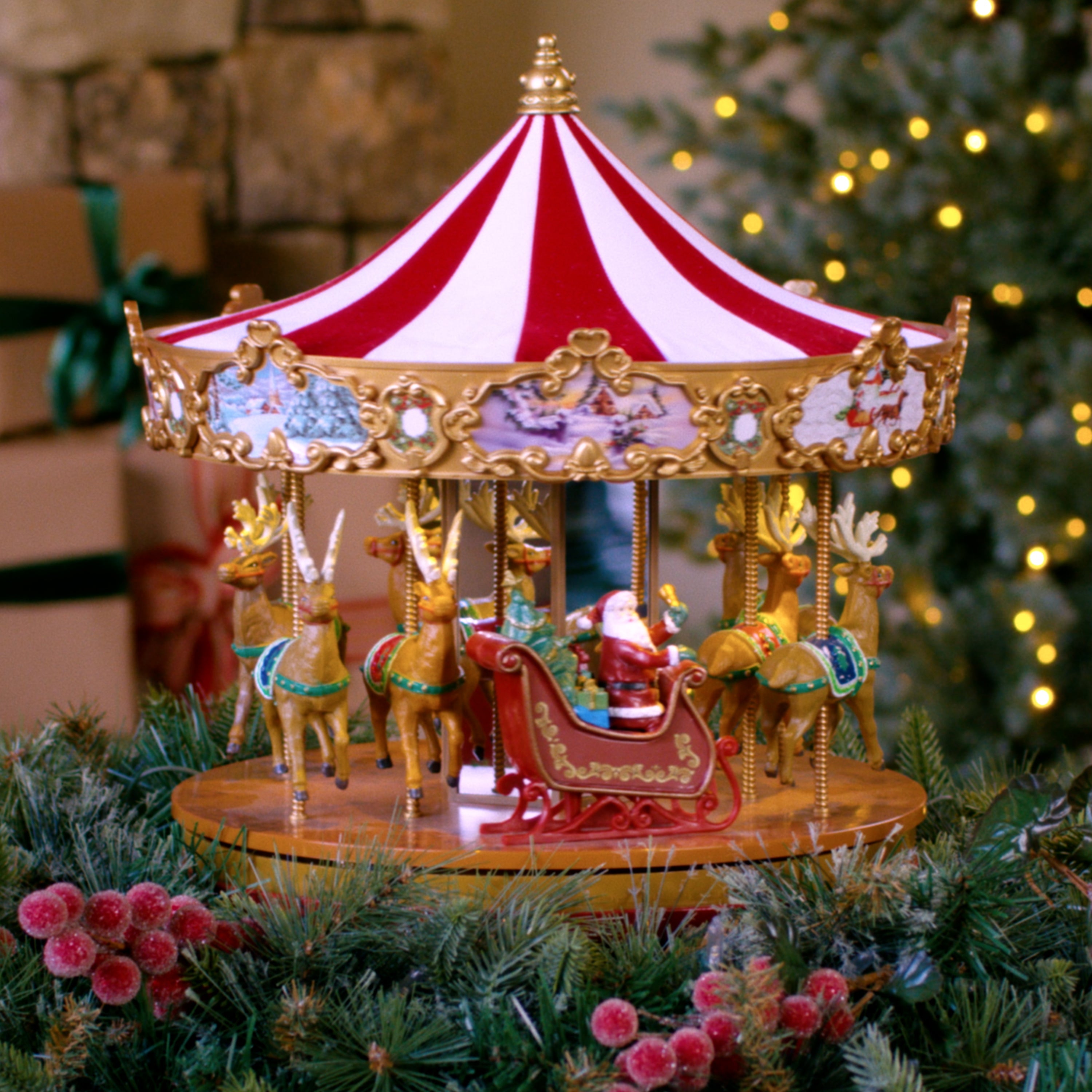 Mr. Christmas 12 in. Animated Very Merry Carousel
