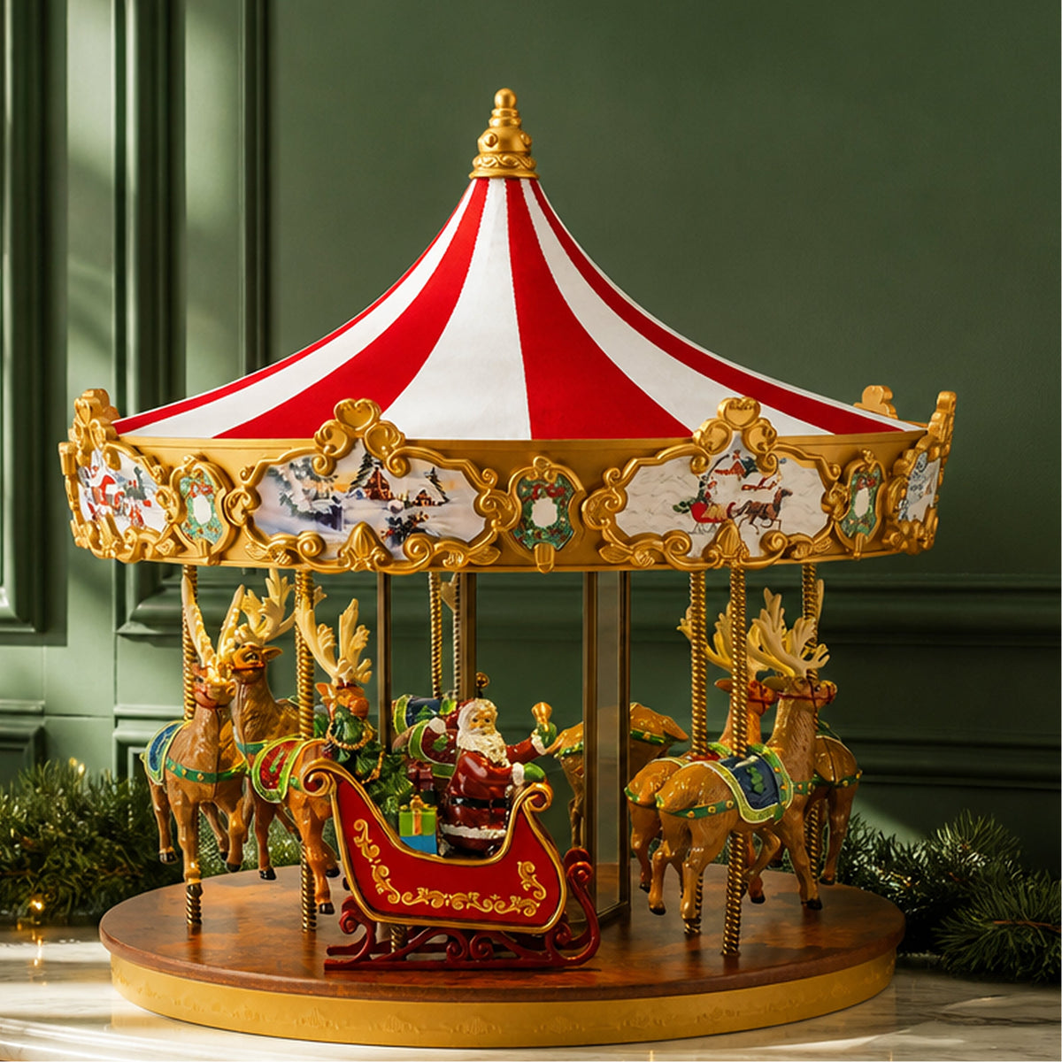 12 in. Animated Very Merry Carousel - Mr. Christmas