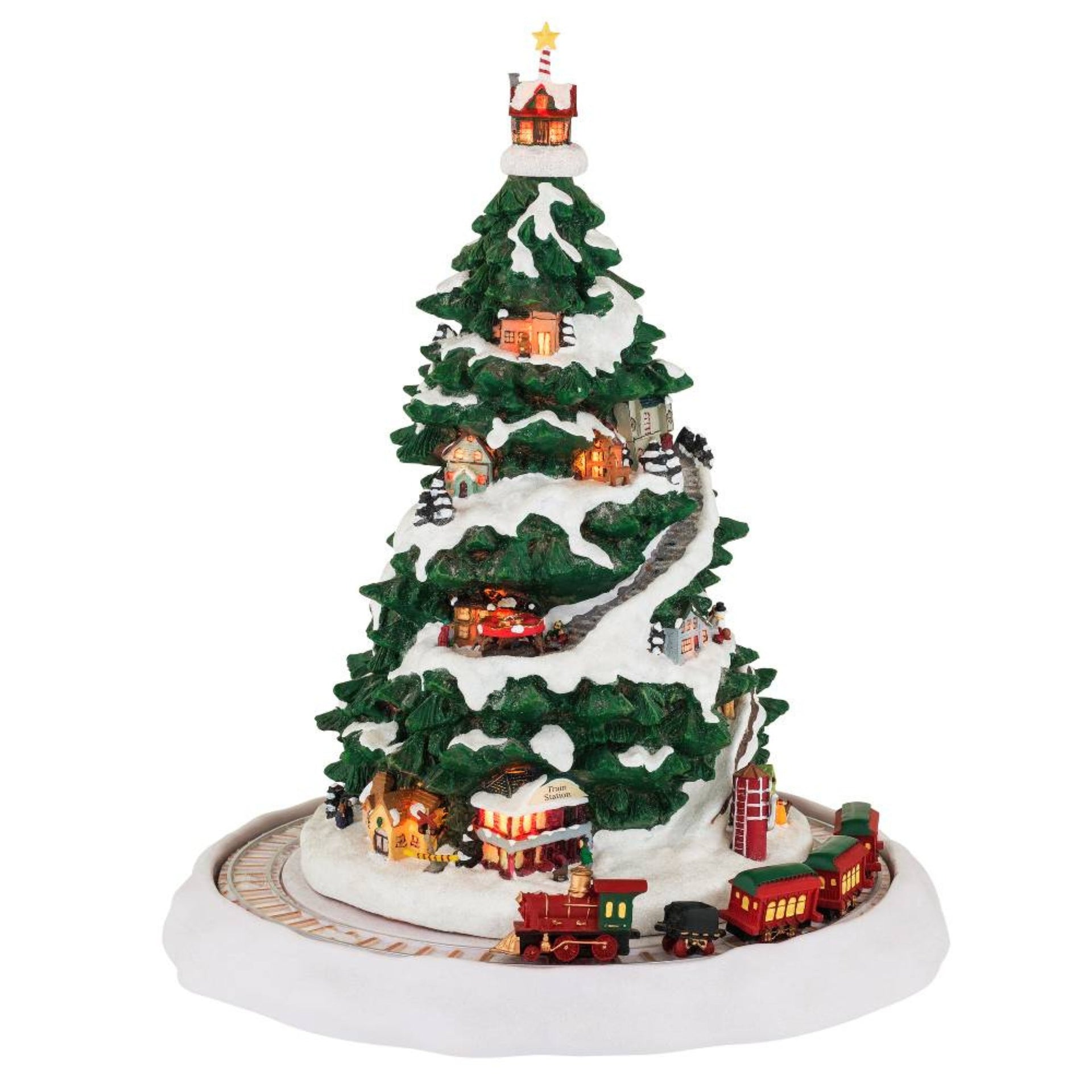 mr christmas lavender tree 12" Animated Christmas Tree with Moving Train & Village